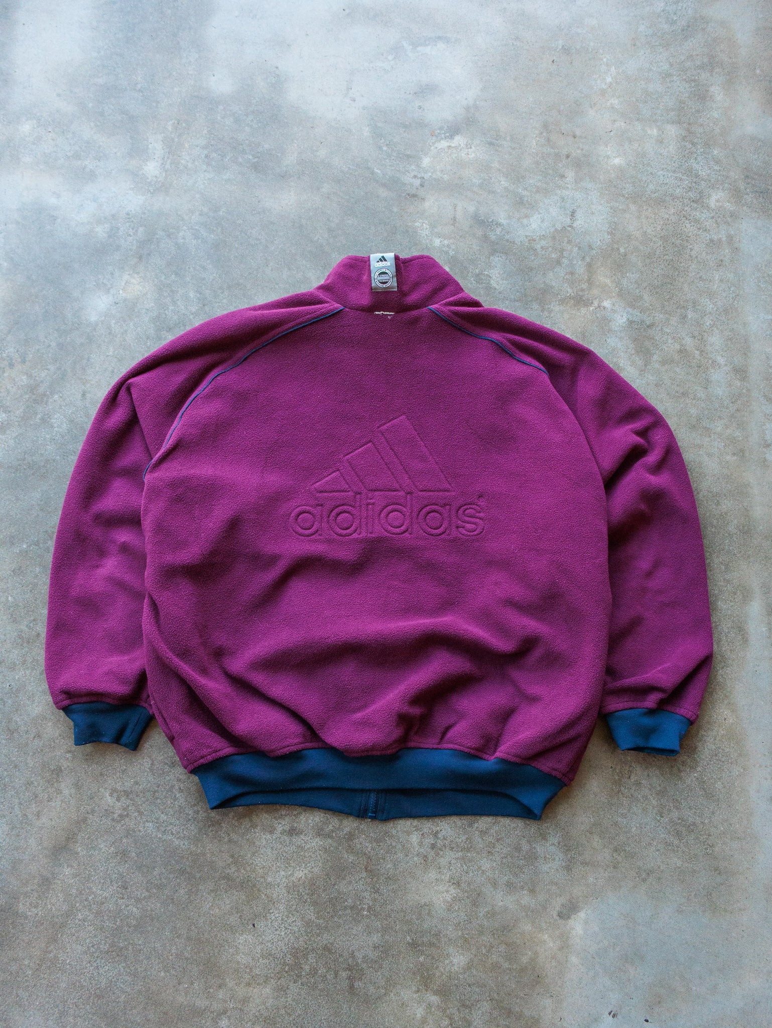Vintage 90s Navy & Fuchsia Reversible Adidas Jacket (XL)