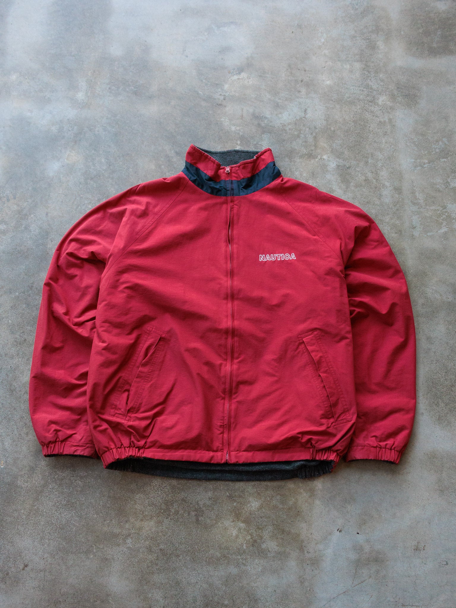 Vintage 90s Red & Grey Reversible Nautica Jacket (XL)