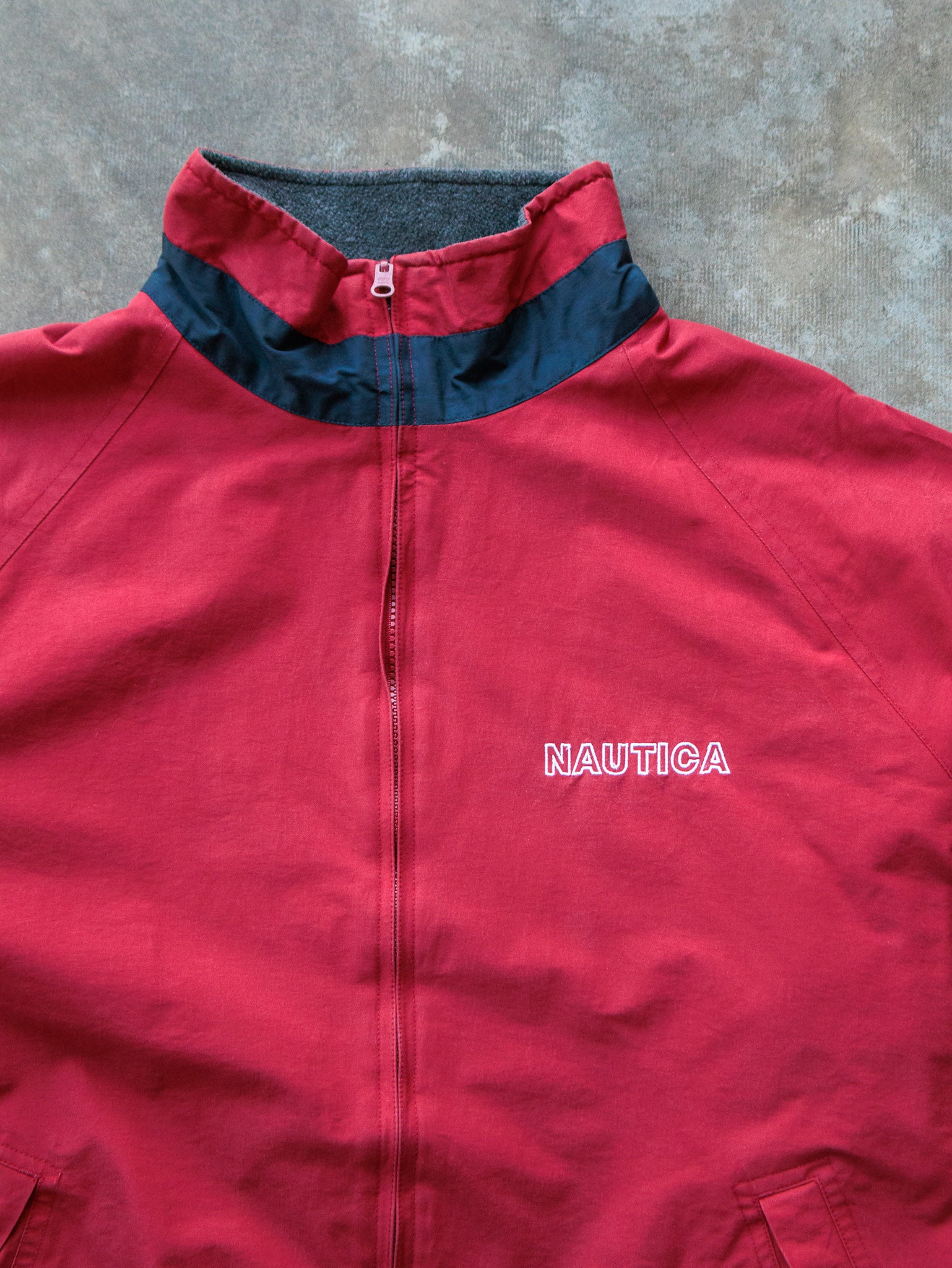 Vintage 90s Red & Grey Reversible Nautica Jacket (XL)