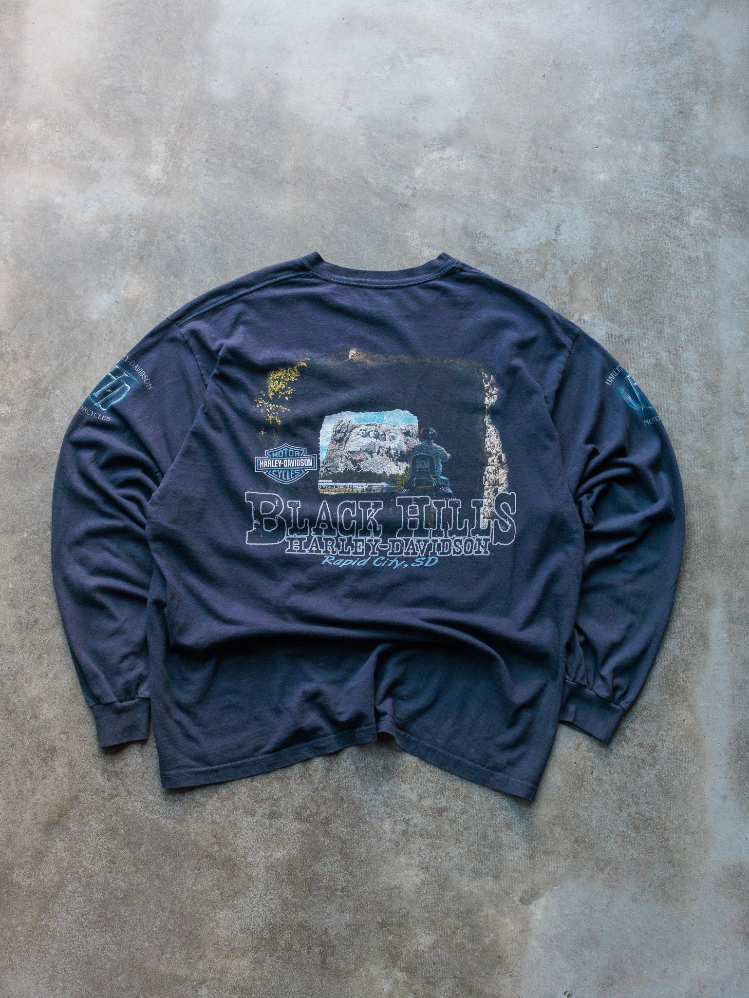 Vintage 2007 Navy Harley-Davidson South Dakota Long Sleeve (XL)