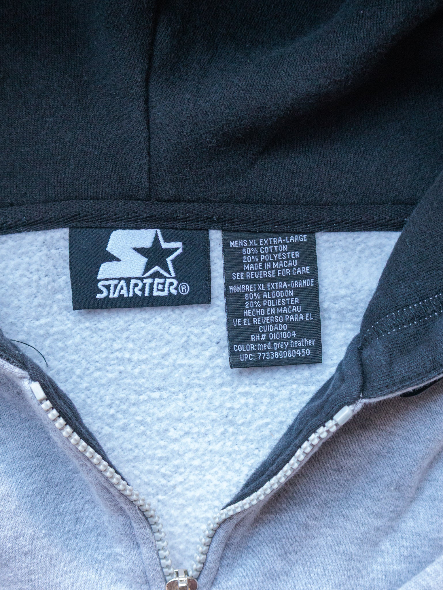 Vintage 00s Grey Starter Zip Hoodie (XL)