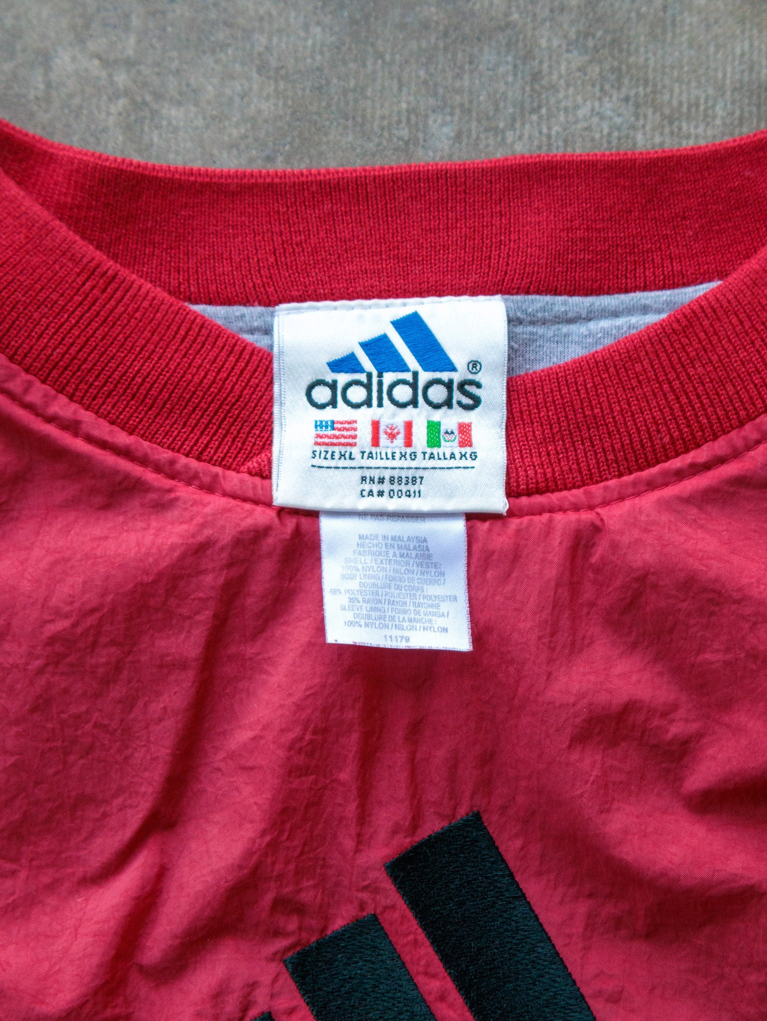 Vintage 90s Red Adidas Windbreaker (XL)
