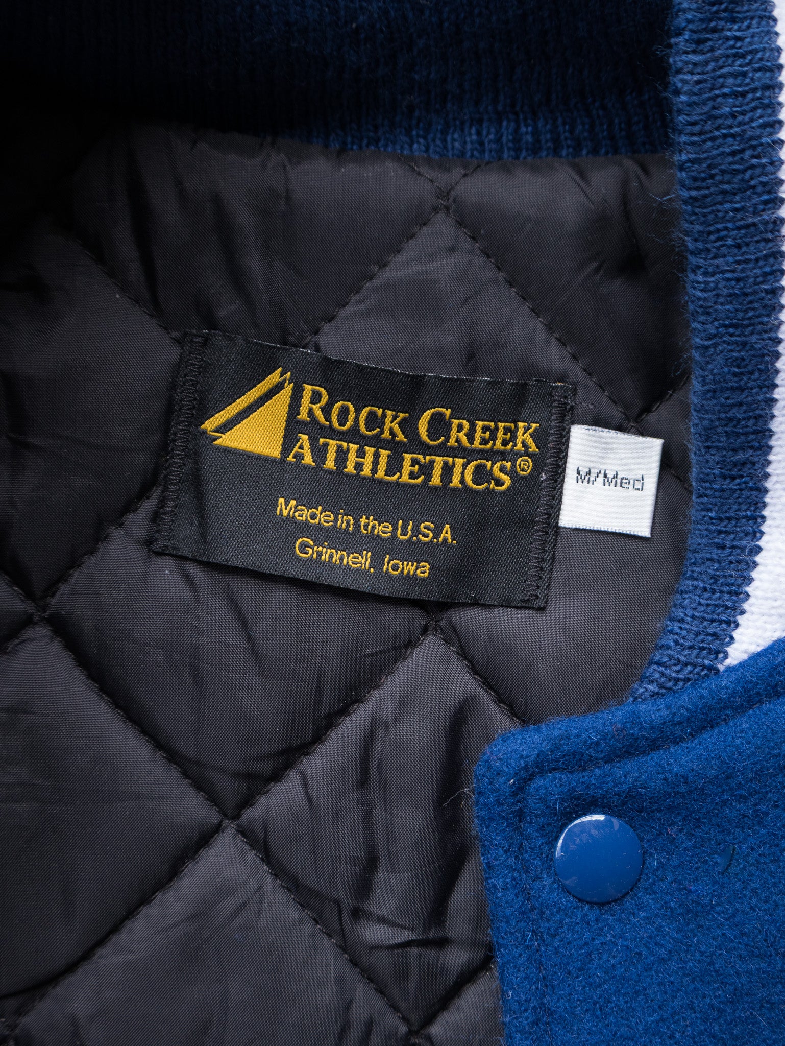 Vintage 90s Blue Rock Creek Athletics Varsity Wool Jacket (M)