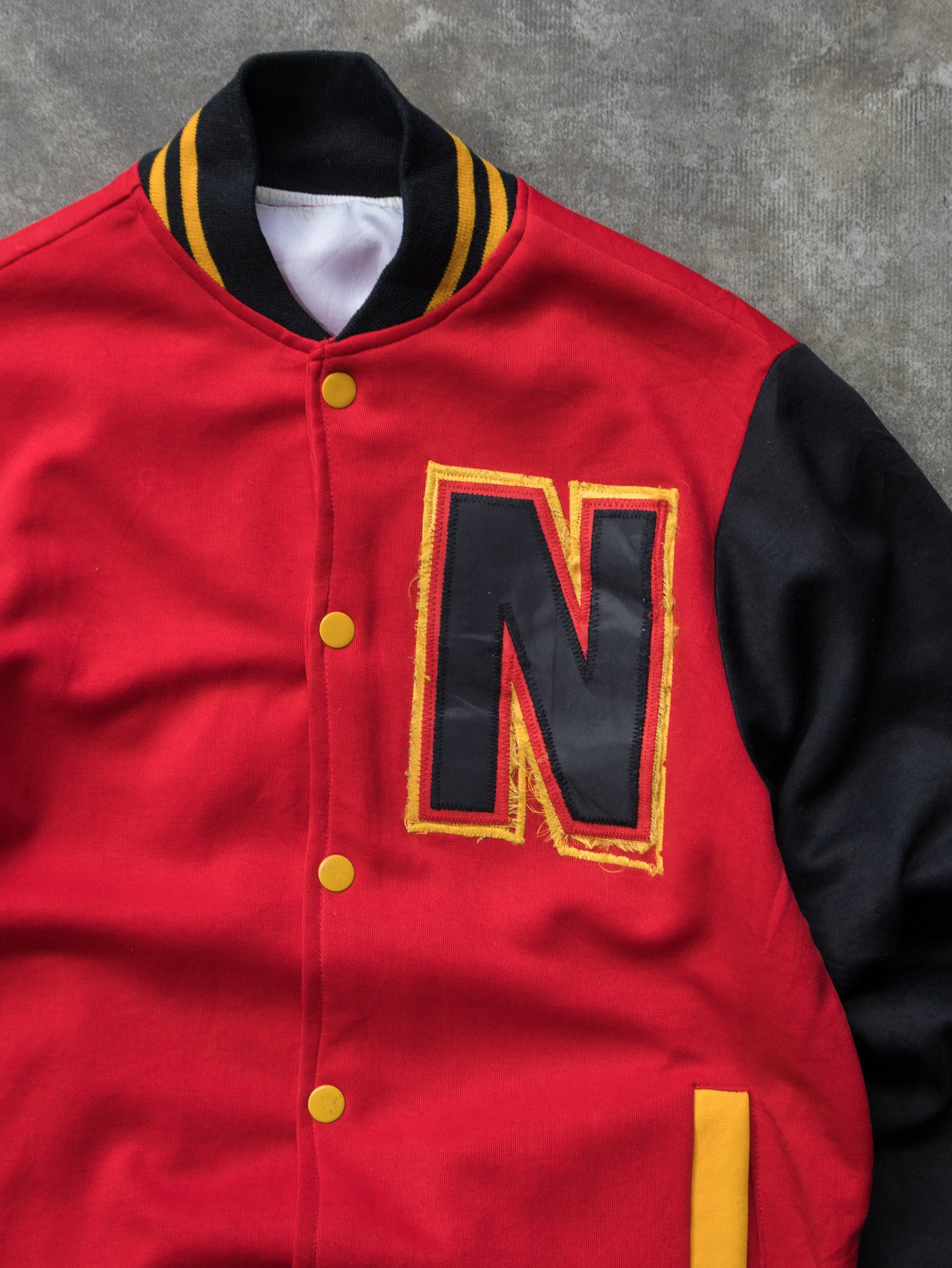 Vintage 90s Red & Black Galang Spell Out Varsity Jacket (S)