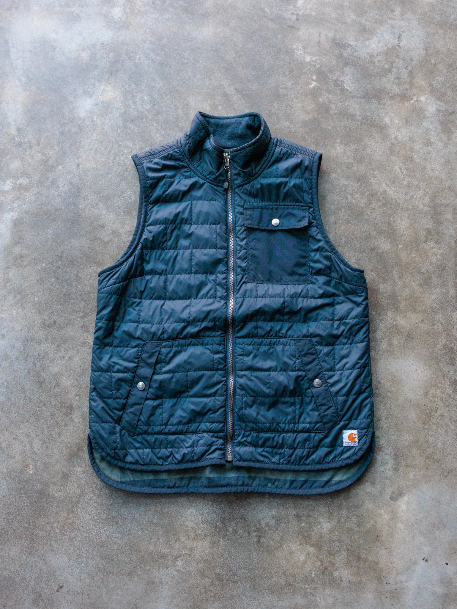 Vintage Carhartt Reversible Quilted & Plaid Vest (S)