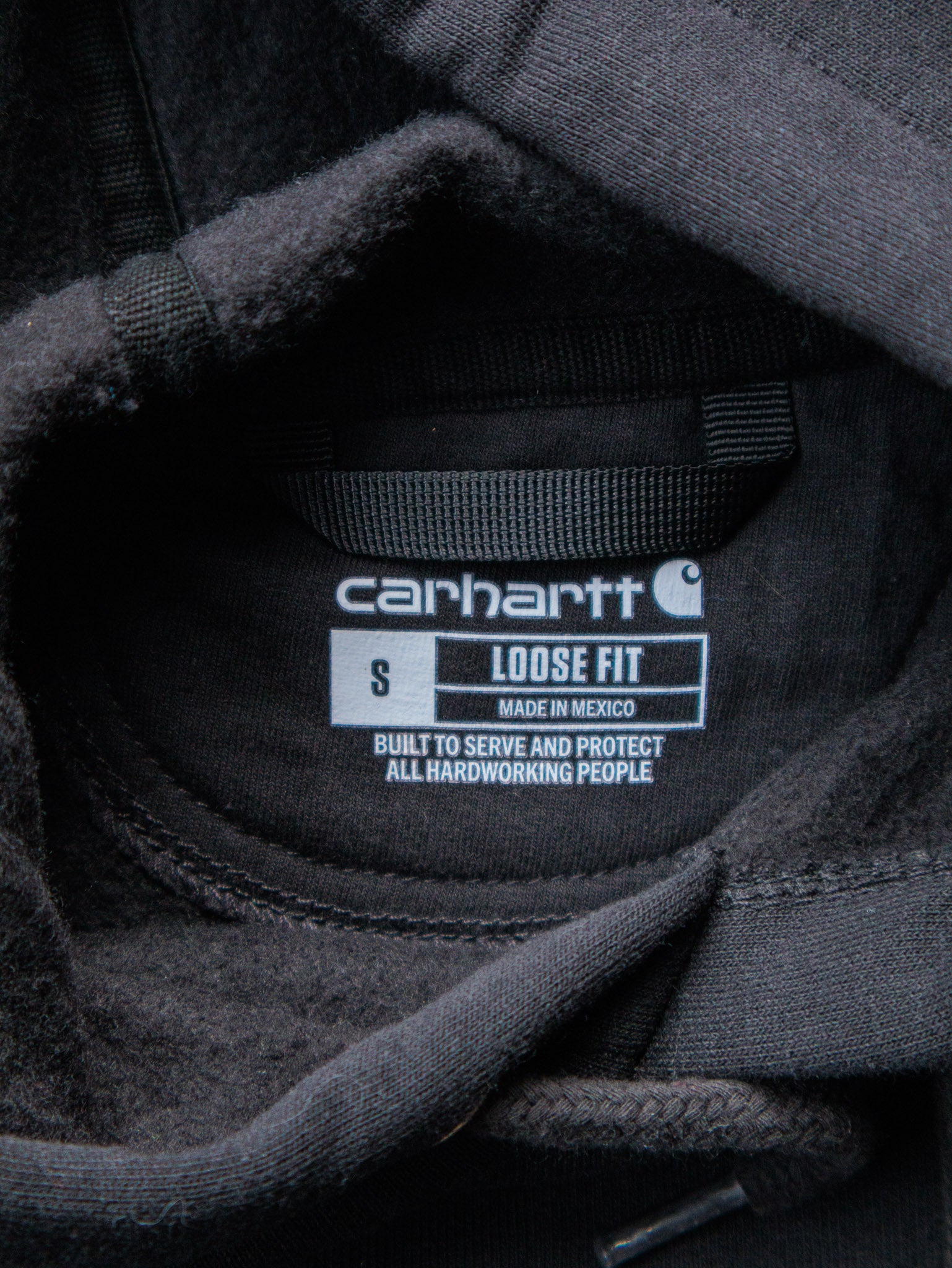 Vintage Black Carhartt Sleeve Spell Out Hoodie (S)