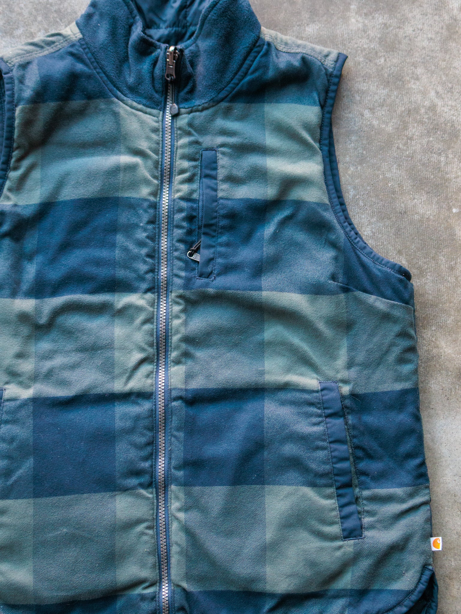 Vintage Carhartt Reversible Quilted & Plaid Vest (S)