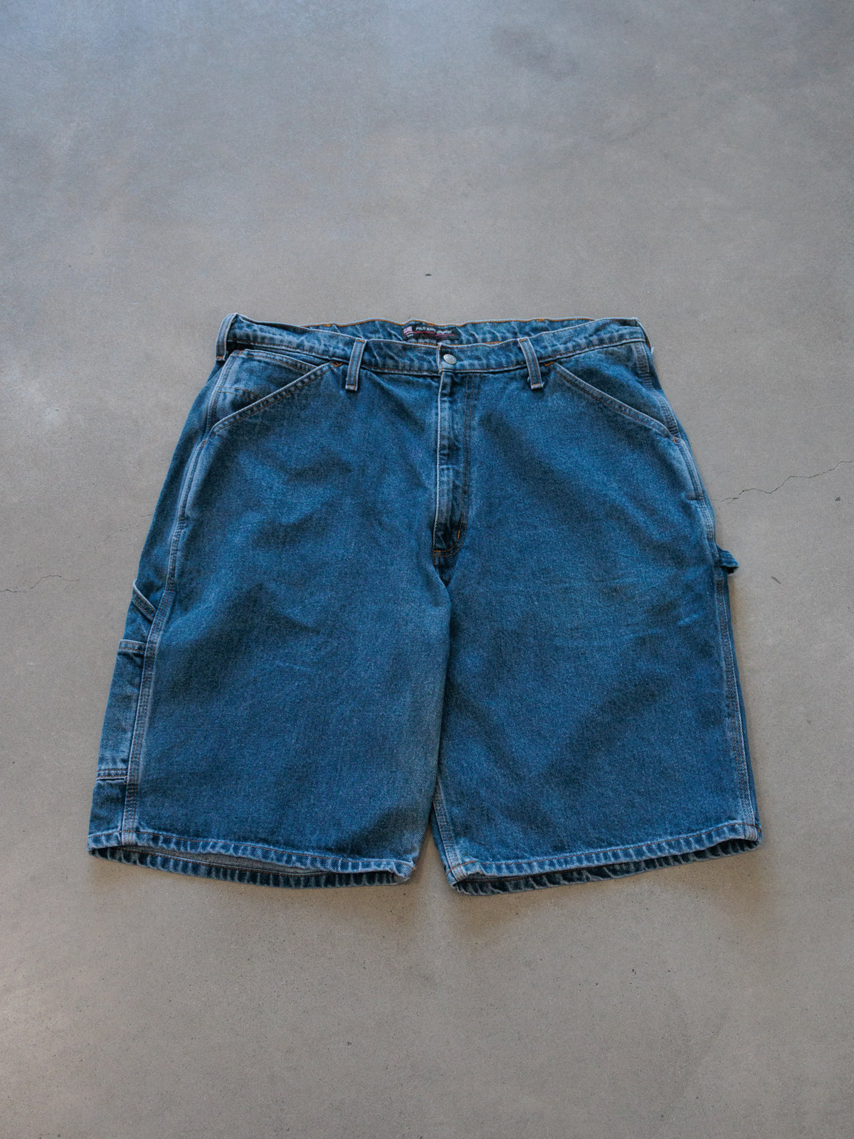 Vintage Blue Polo Jeans Company Denim Carpenter Shorts (W36)