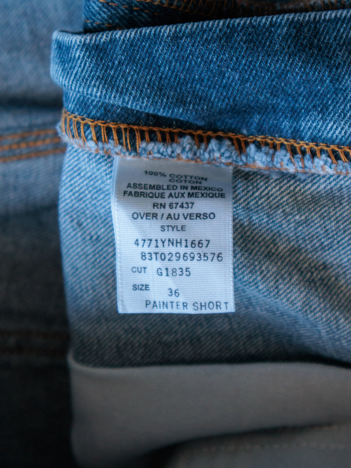 Vintage Blue Polo Jeans Company Denim Carpenter Shorts (W36)