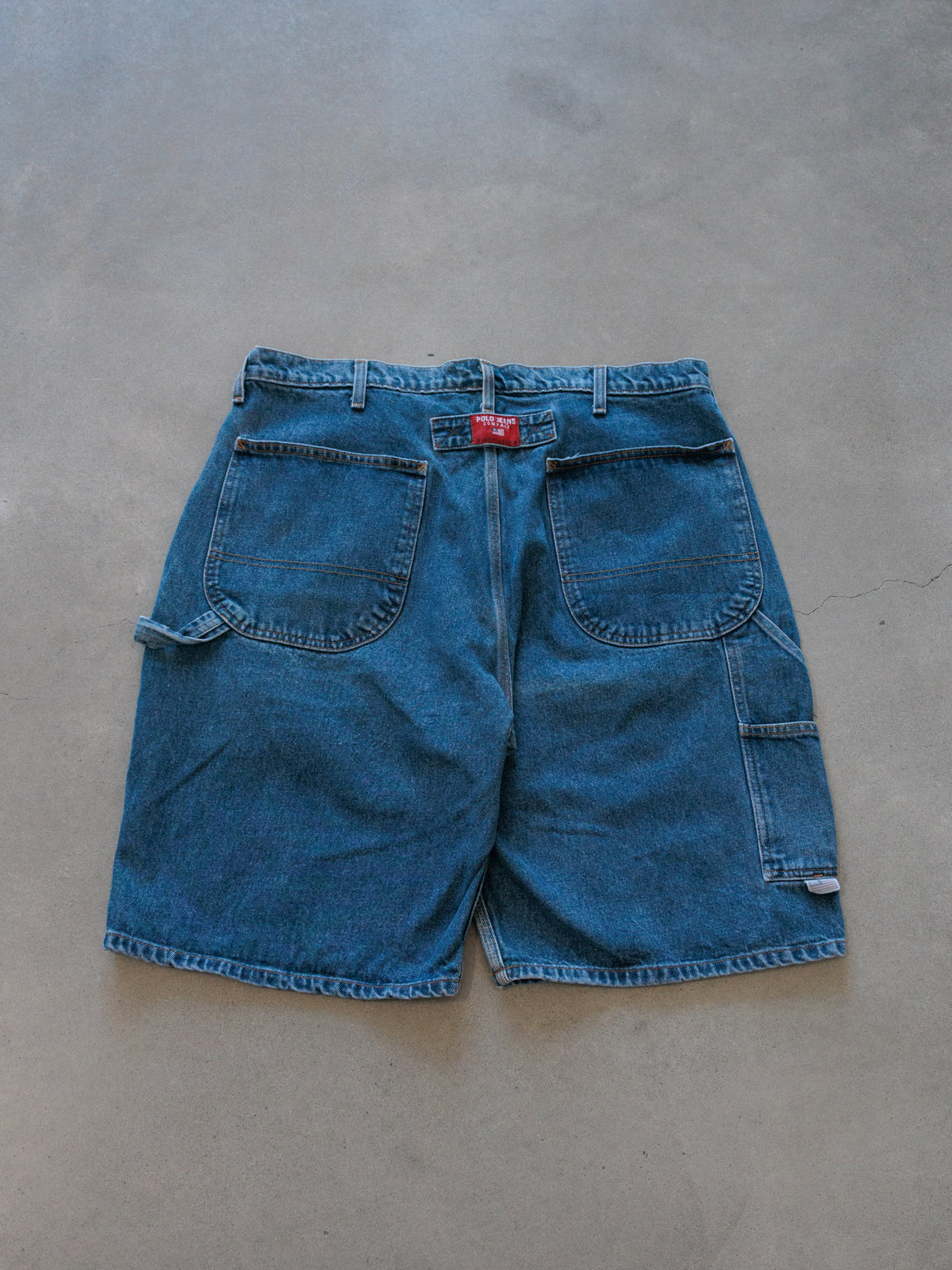 Vintage Blue Polo Jeans Company Denim Carpenter Shorts (W36)