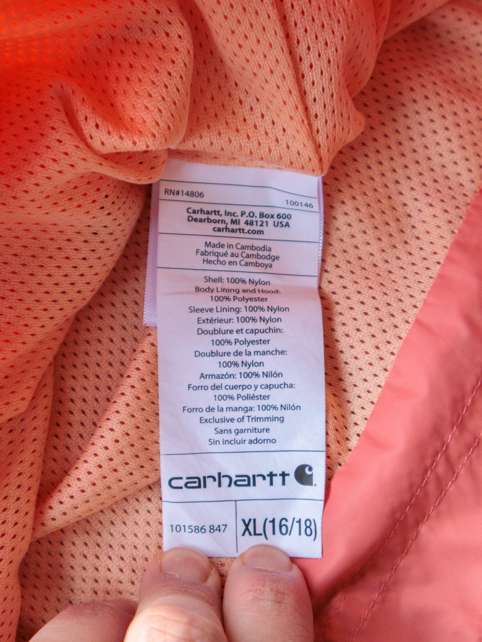 Vintage Peach Carhartt Jacket (Womens XL)