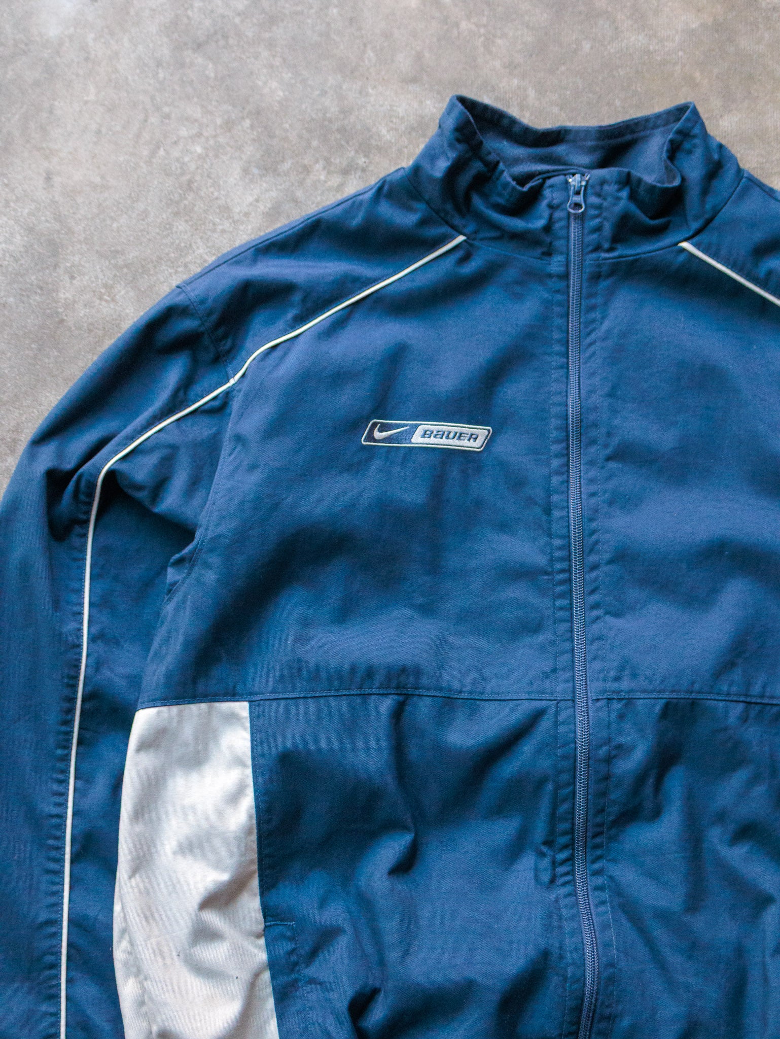 Vintage 00s Navy Nike Bauer Windbreaker Jacket (L)