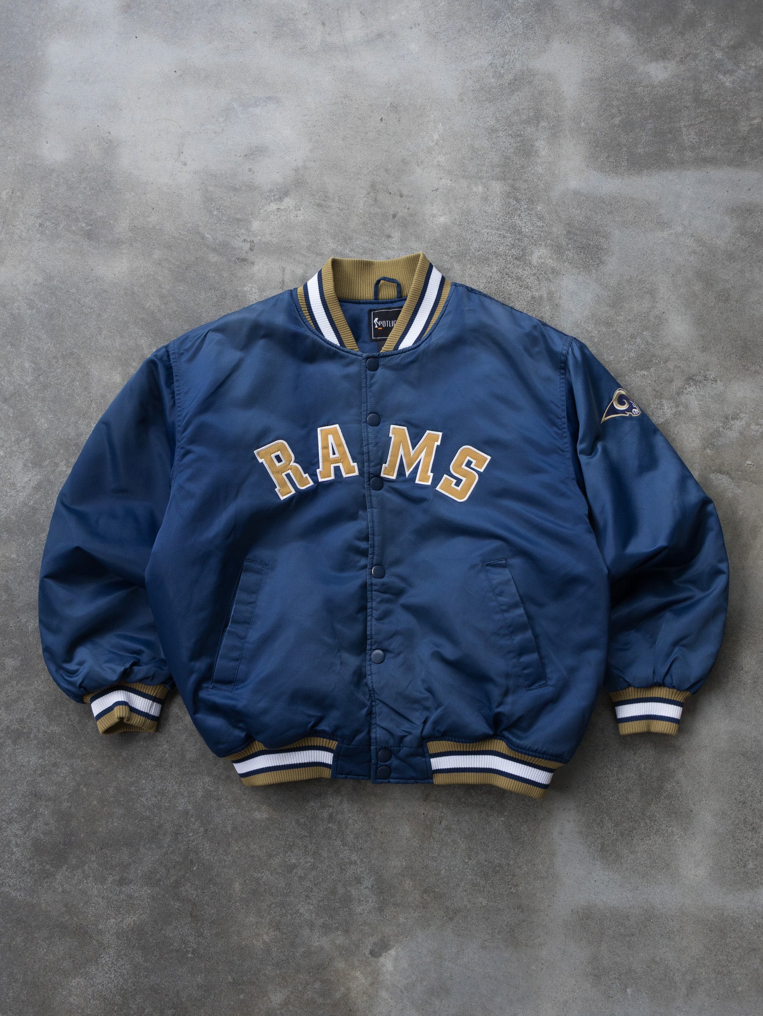 Vintage Navy St. Louis Rams Bomber Jacket (M)