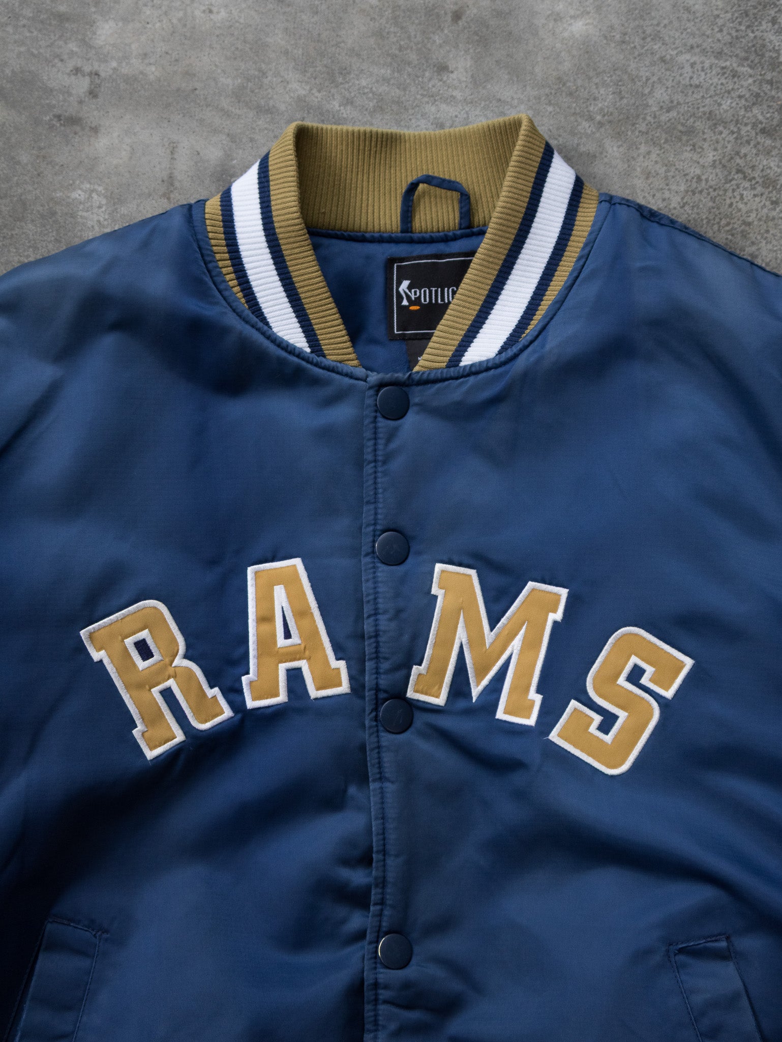 Vintage Navy St. Louis Rams Bomber Jacket (M)