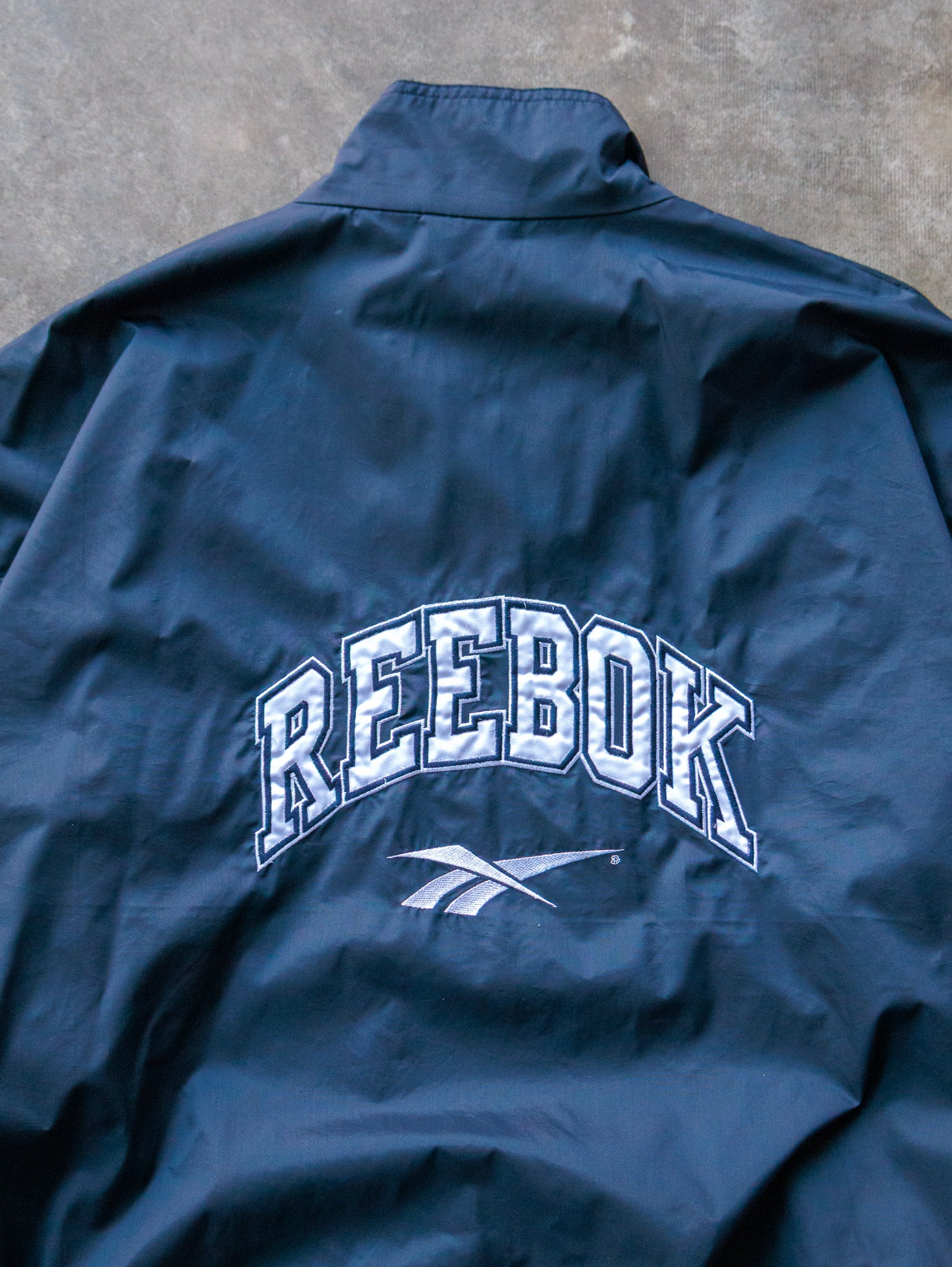 Vintage 90s Navy Reebok Windbreaker Jacket (XL)