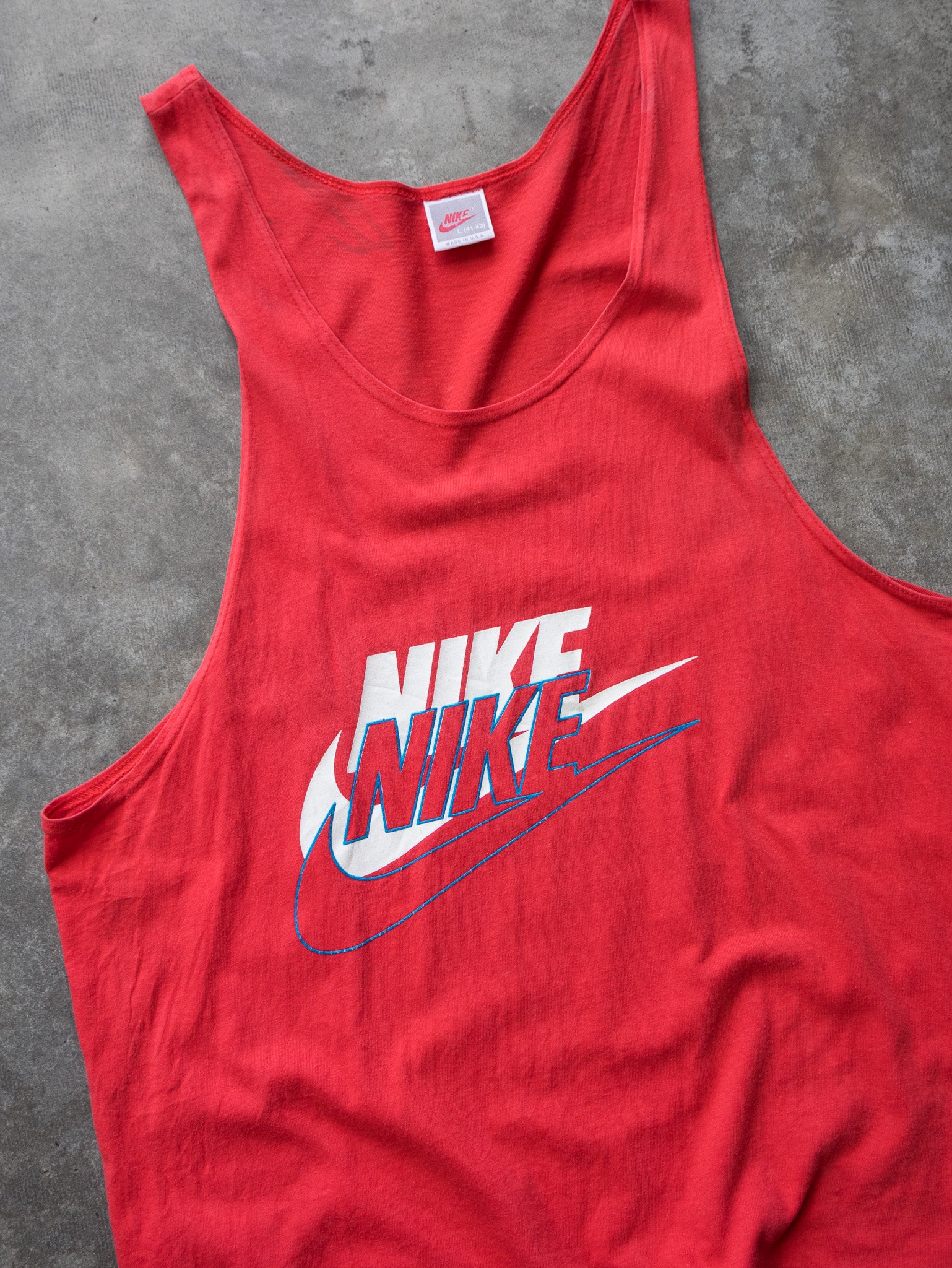 Vintage 80s Red Nike Graphic Tank (L)