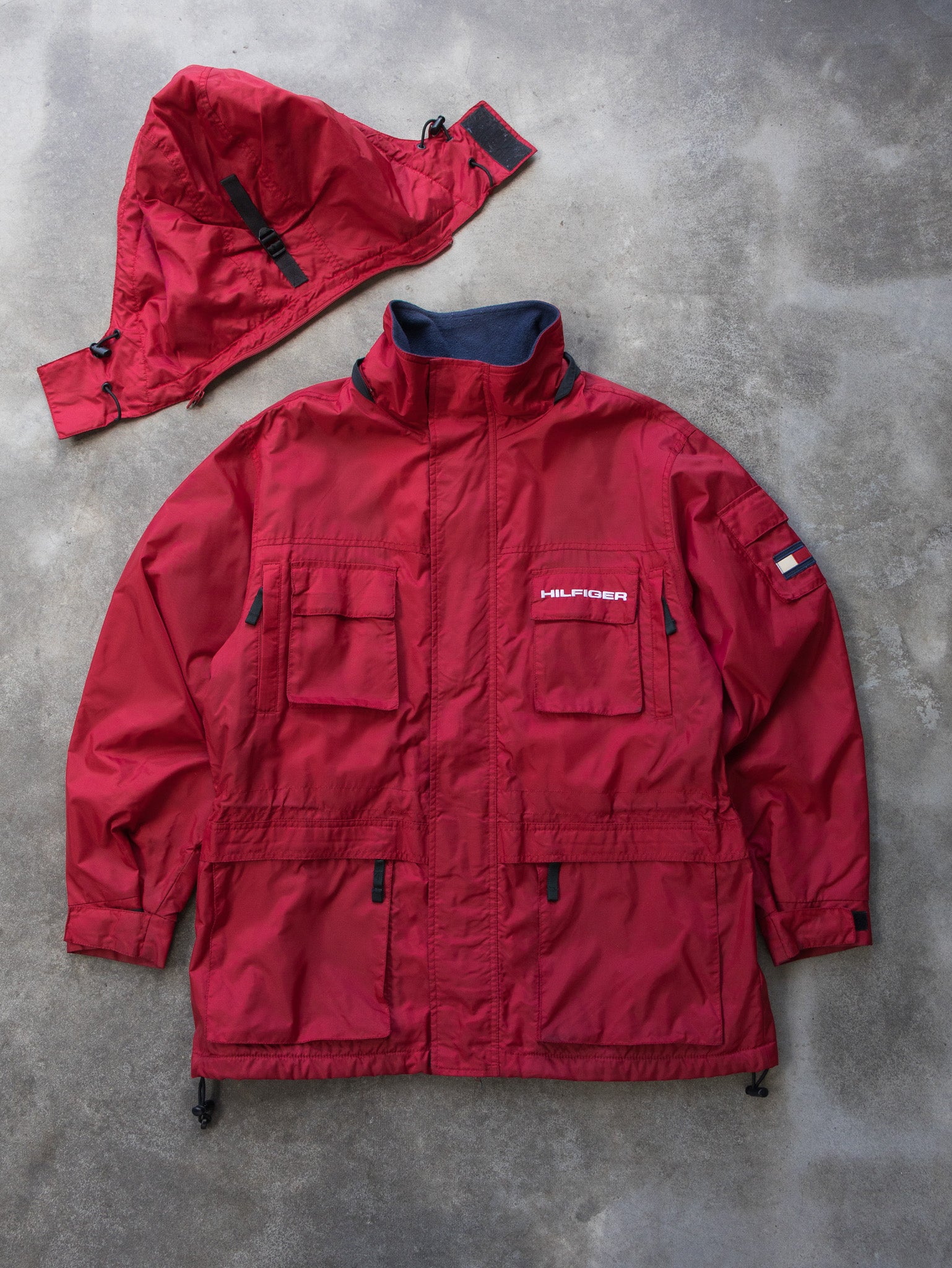 Vintage Red Tommy Hilfiger Utility Jacket (M)