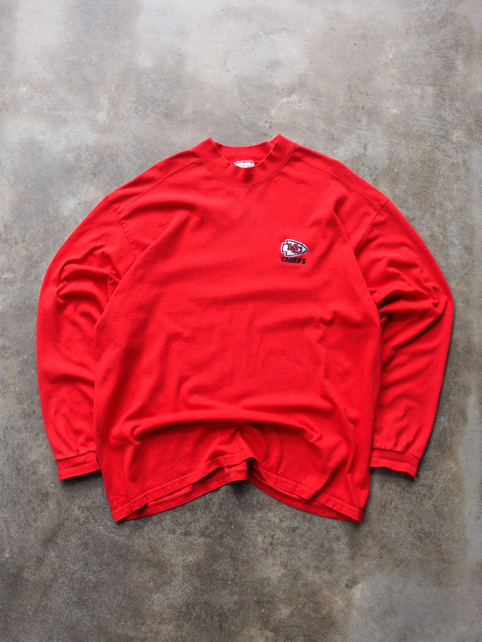 Vintage 90s Kansas City Chiefs Mock Neck Long Sleeve (XL)