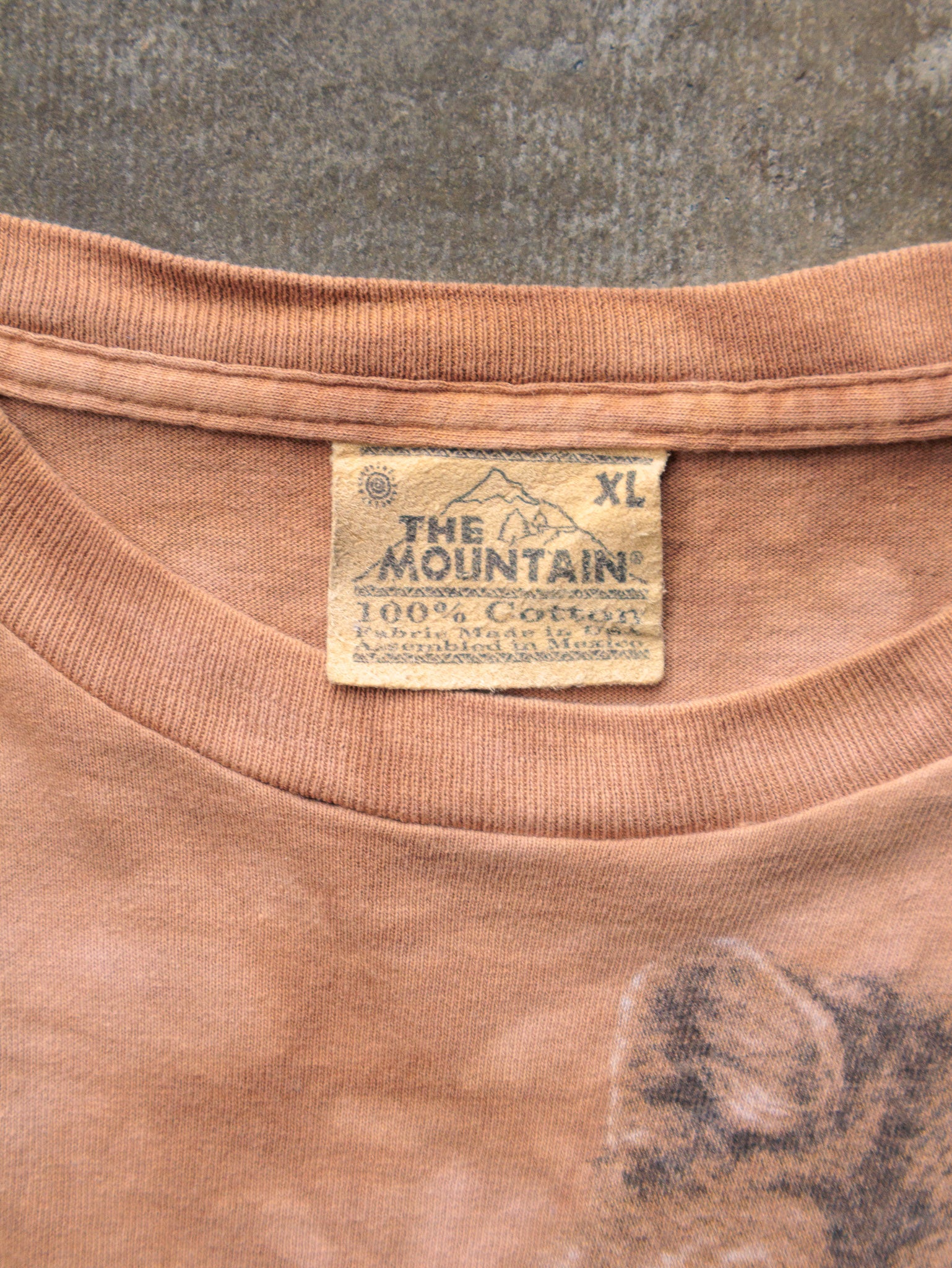 Vintage 90s Brown Tie Dye Wolf Graphic Tee (XL)