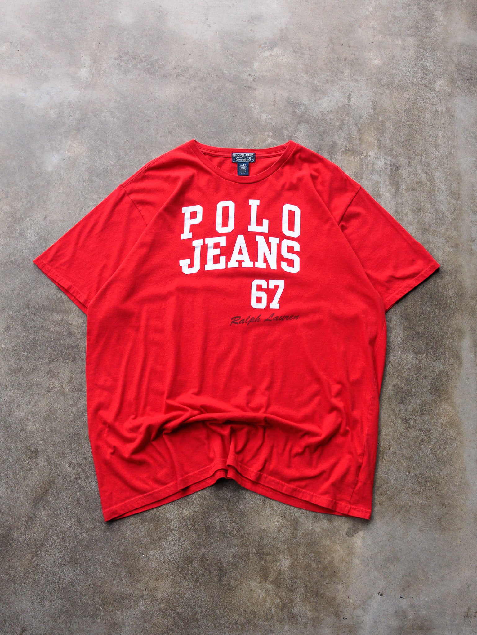 Vintage 00s Red Polo Co Ralph Lauren Tee (XL)
