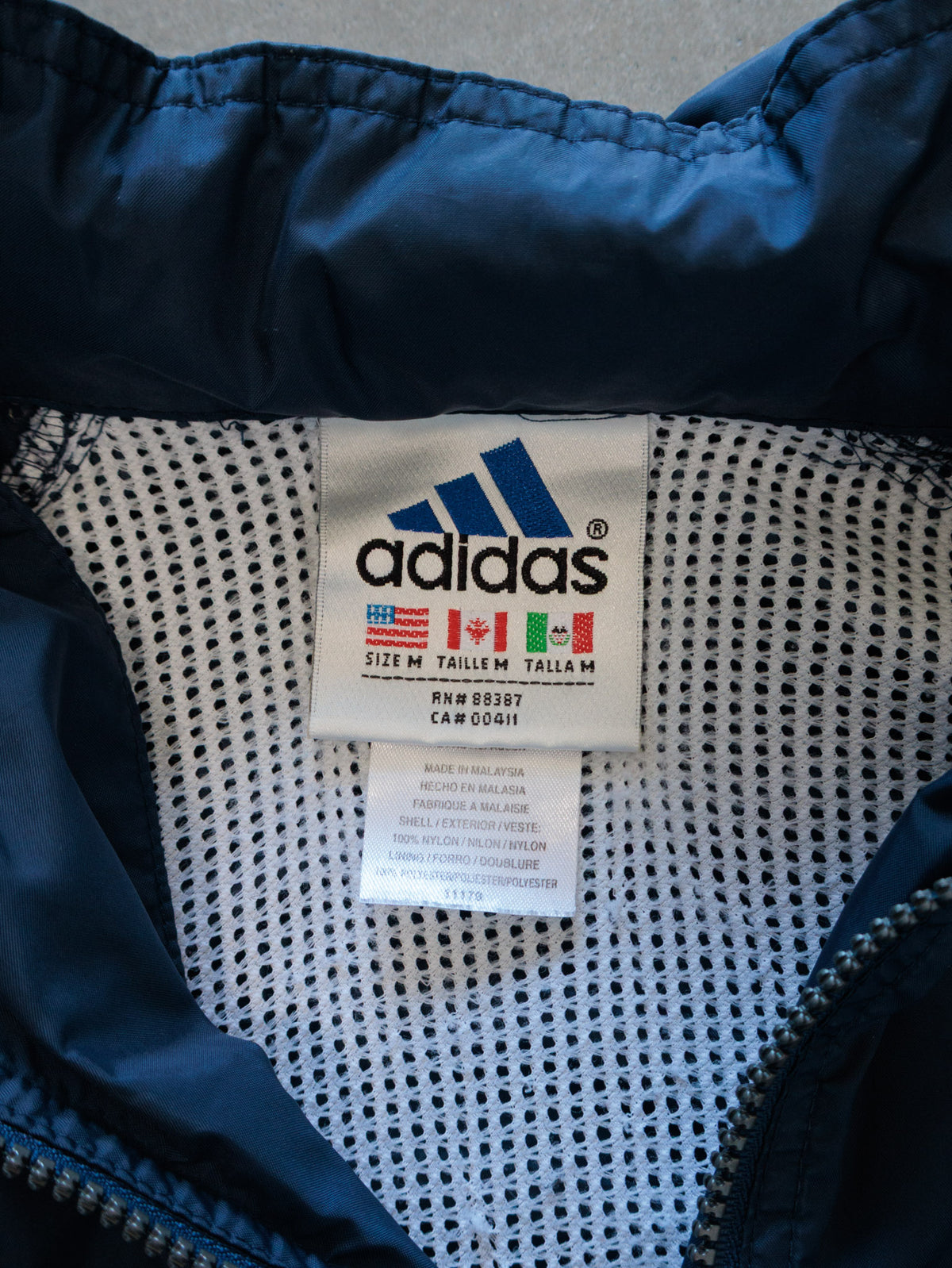 Vintage 90s Navy Adidas Windbreaker (M)