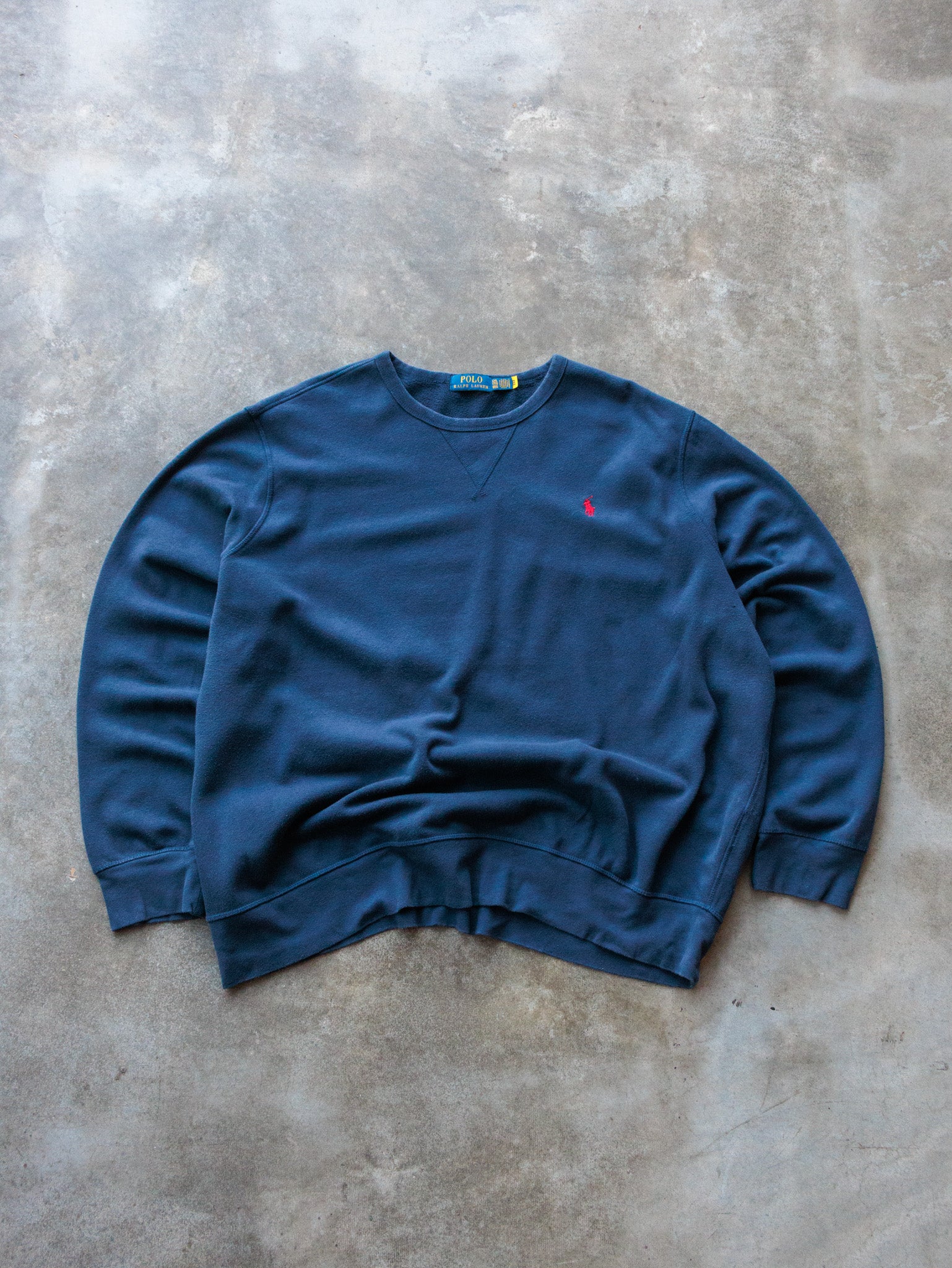 Vintage Navy Polo Ralph Lauren Sweatshirt (2XL)