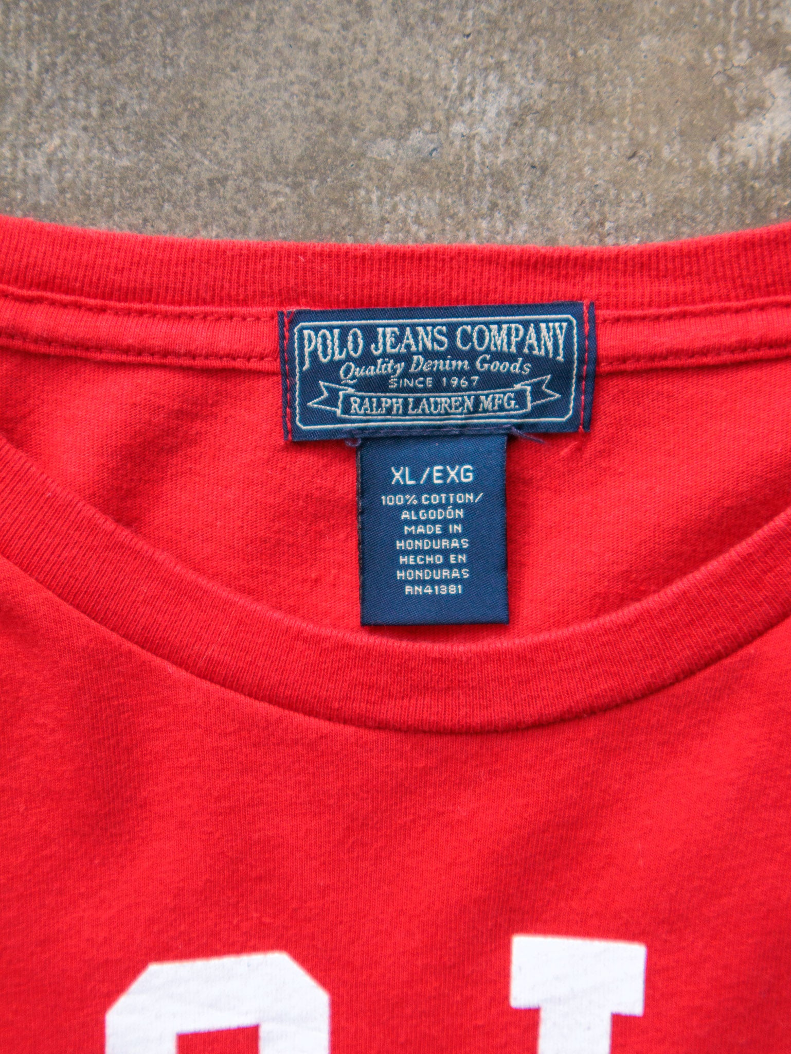 Vintage 00s Red Polo Co Ralph Lauren Tee (XL)