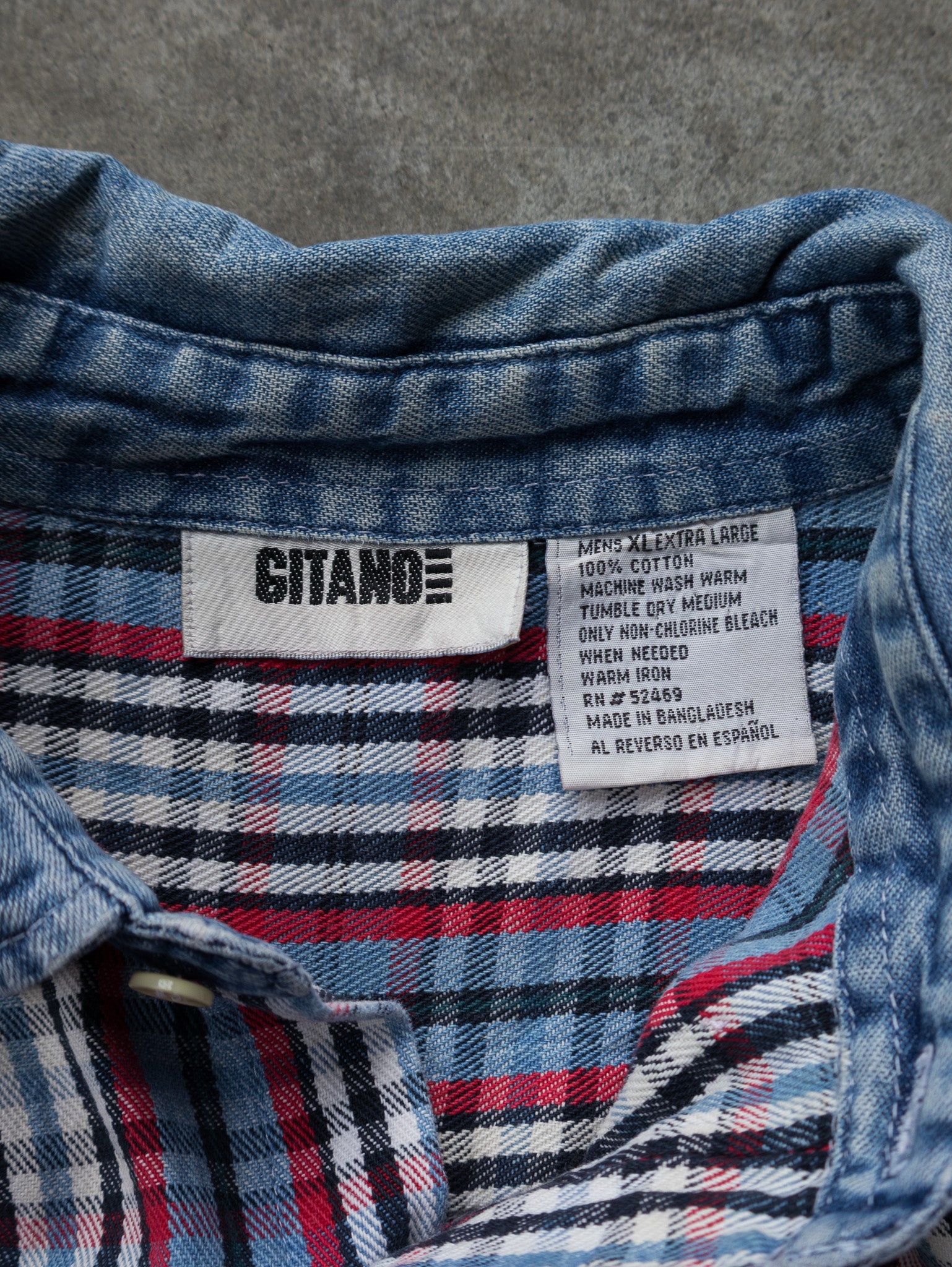 Vintage 90s Blue Gitano Plaid Flannel Shirt (XL)