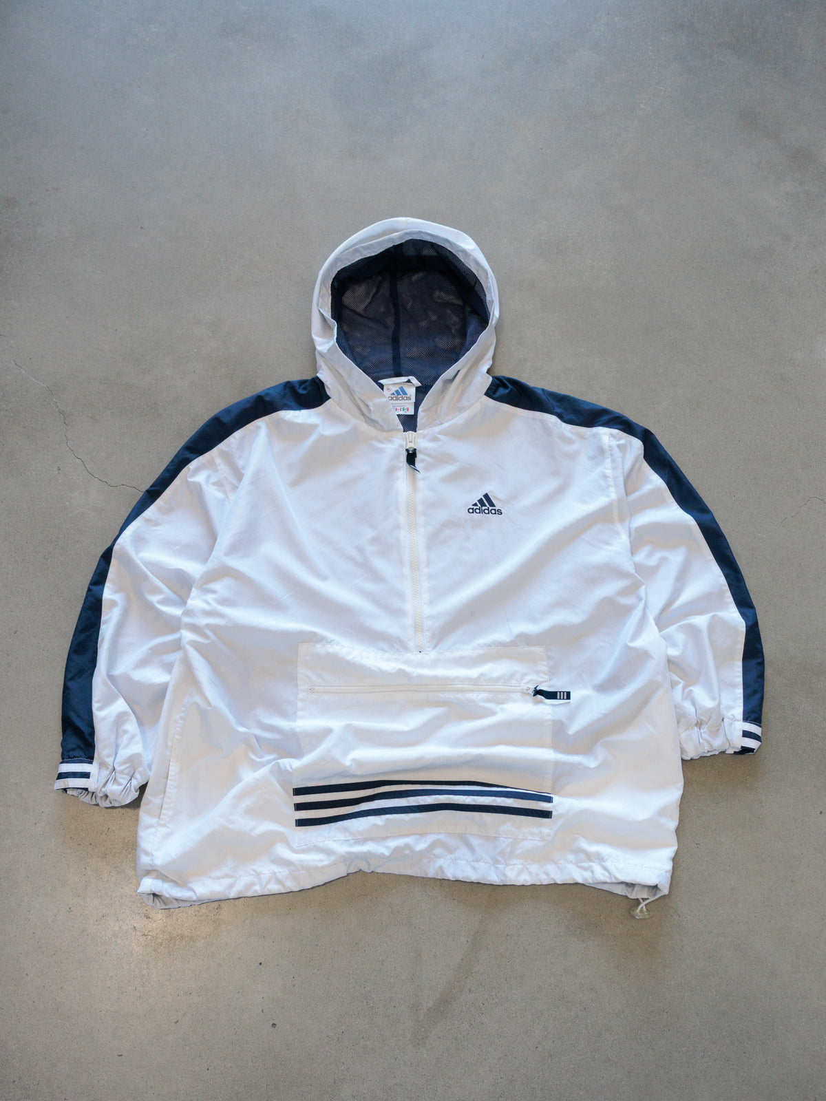 Vintage 00s White Adidas Colourblock Windbreaker (XL)