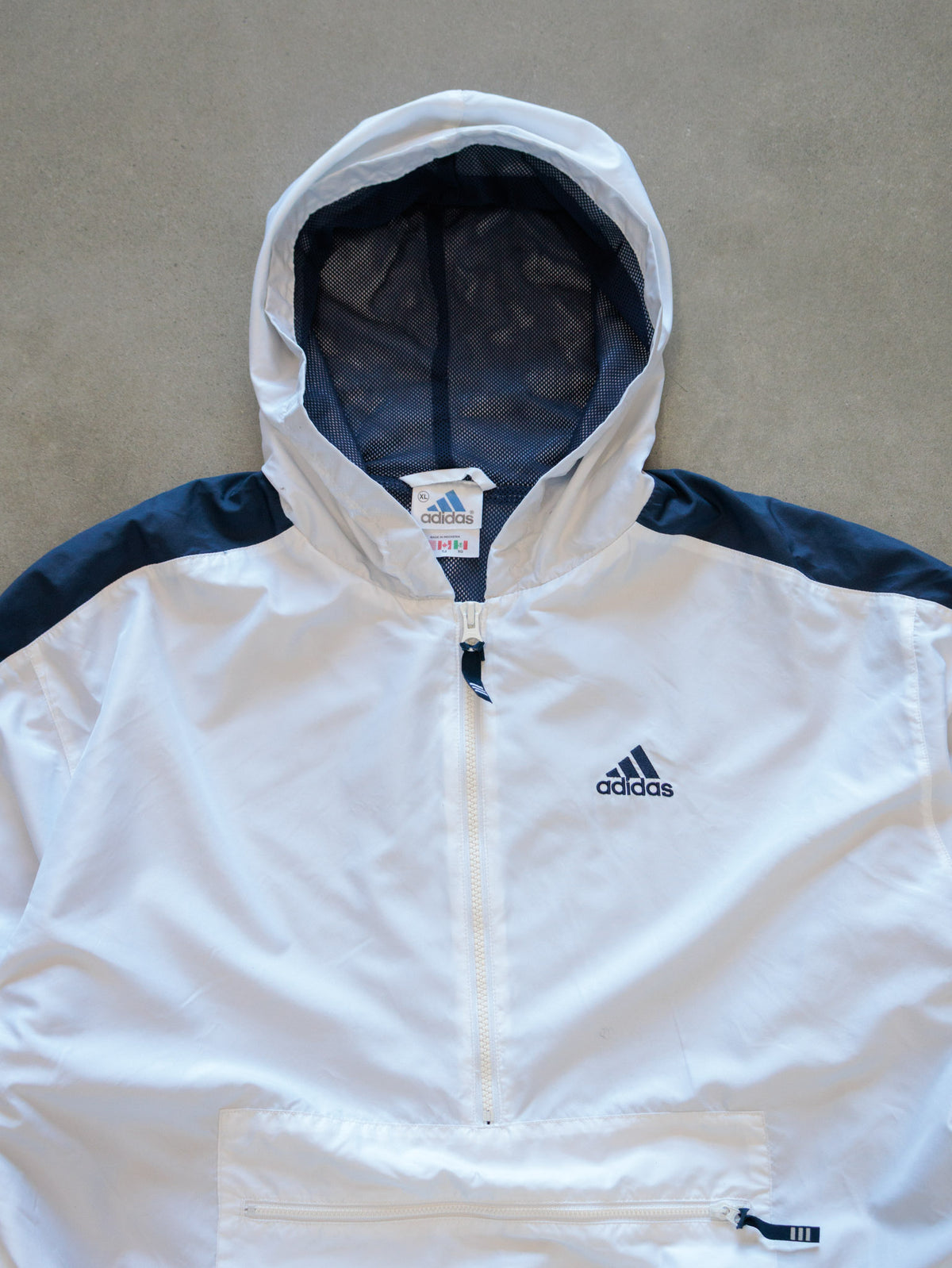 Vintage 00s White Adidas Colourblock Windbreaker (XL)