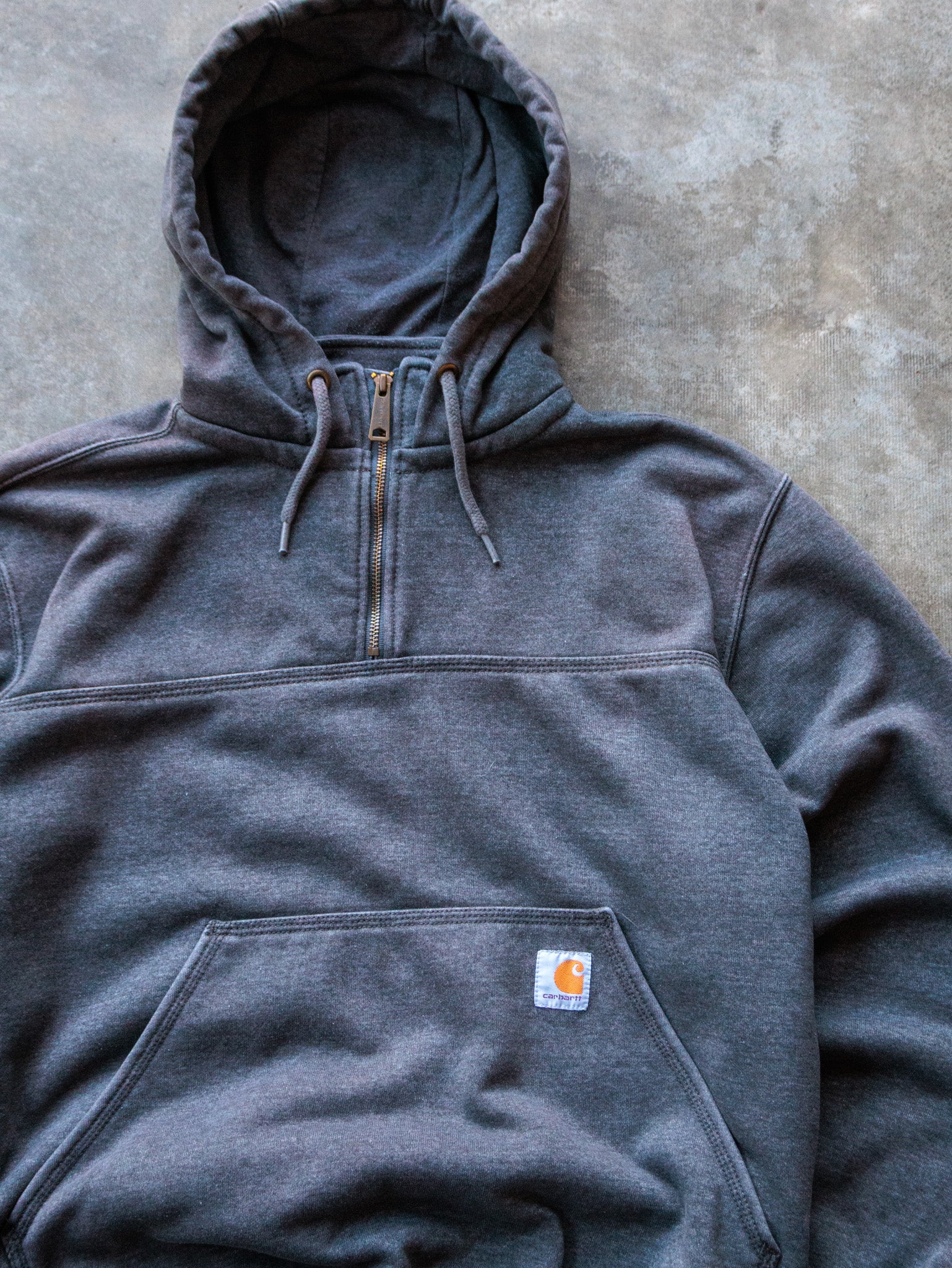 Vintage 00s Grey Carhartt Quarter Zip Hoodie (L)