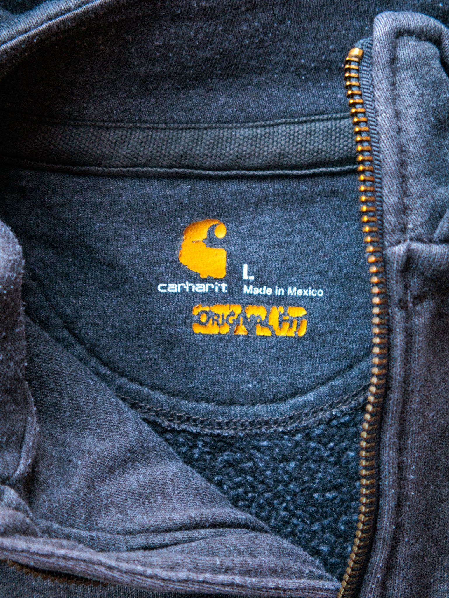 Vintage 00s Grey Carhartt Quarter Zip Hoodie (L)