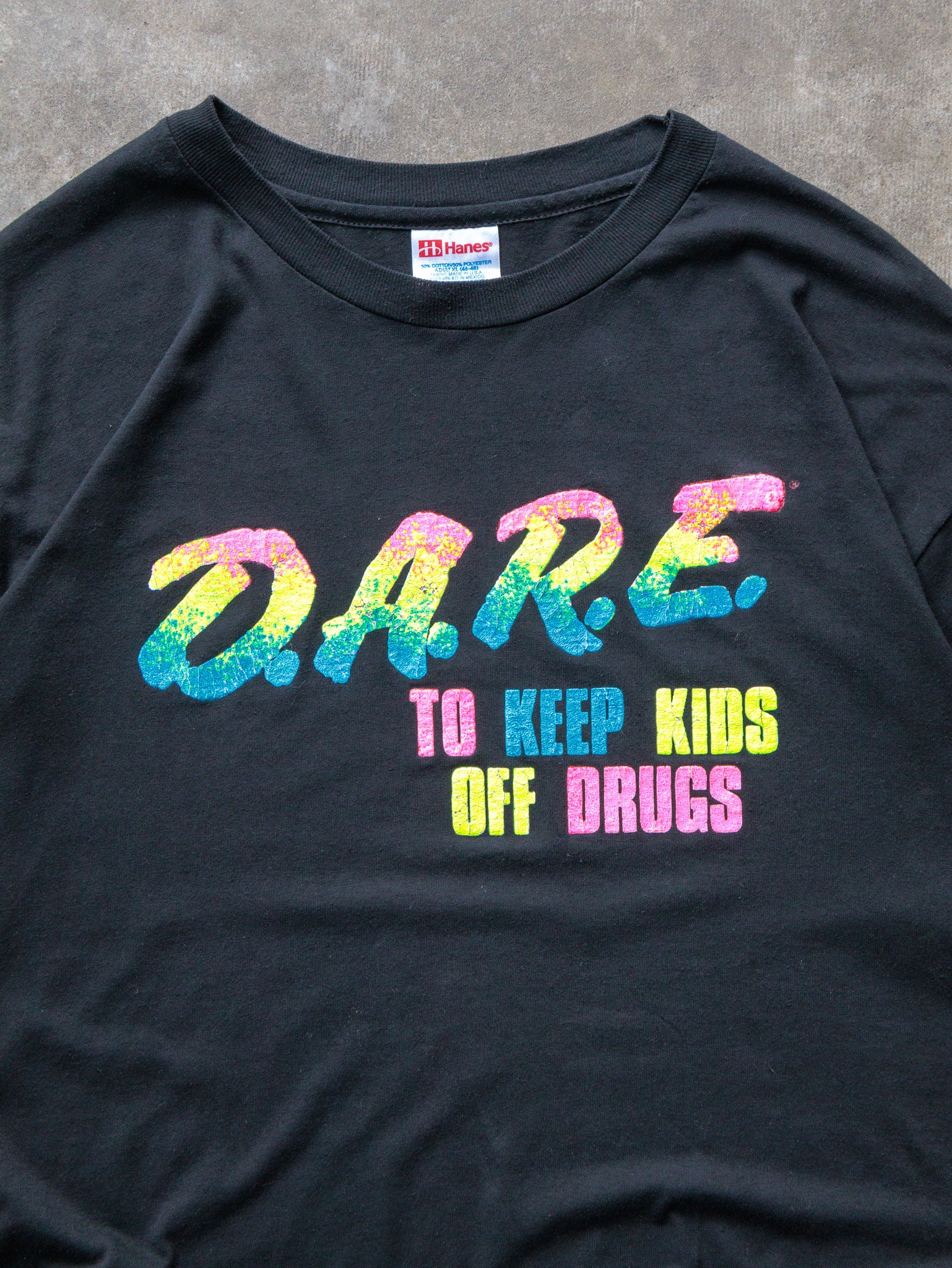Vintage 90s D.A.R.E. Rainbow Graphic Tee (XL)