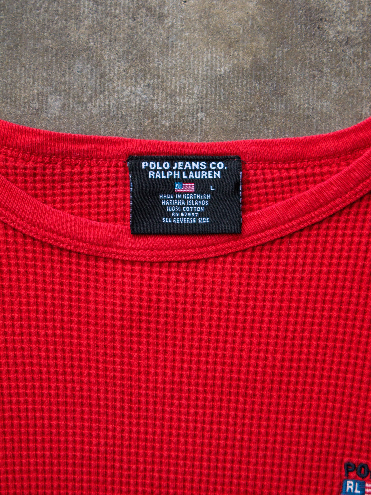 Vintage 90s Polo Co Ralph Lauren Waffle Knit Long Sleeve (L)