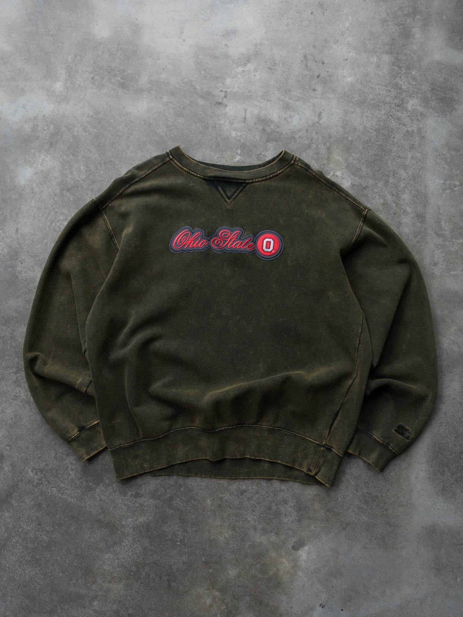 Vintage Starter Green Acid Wash Ohio State University Sweatshirt (L)