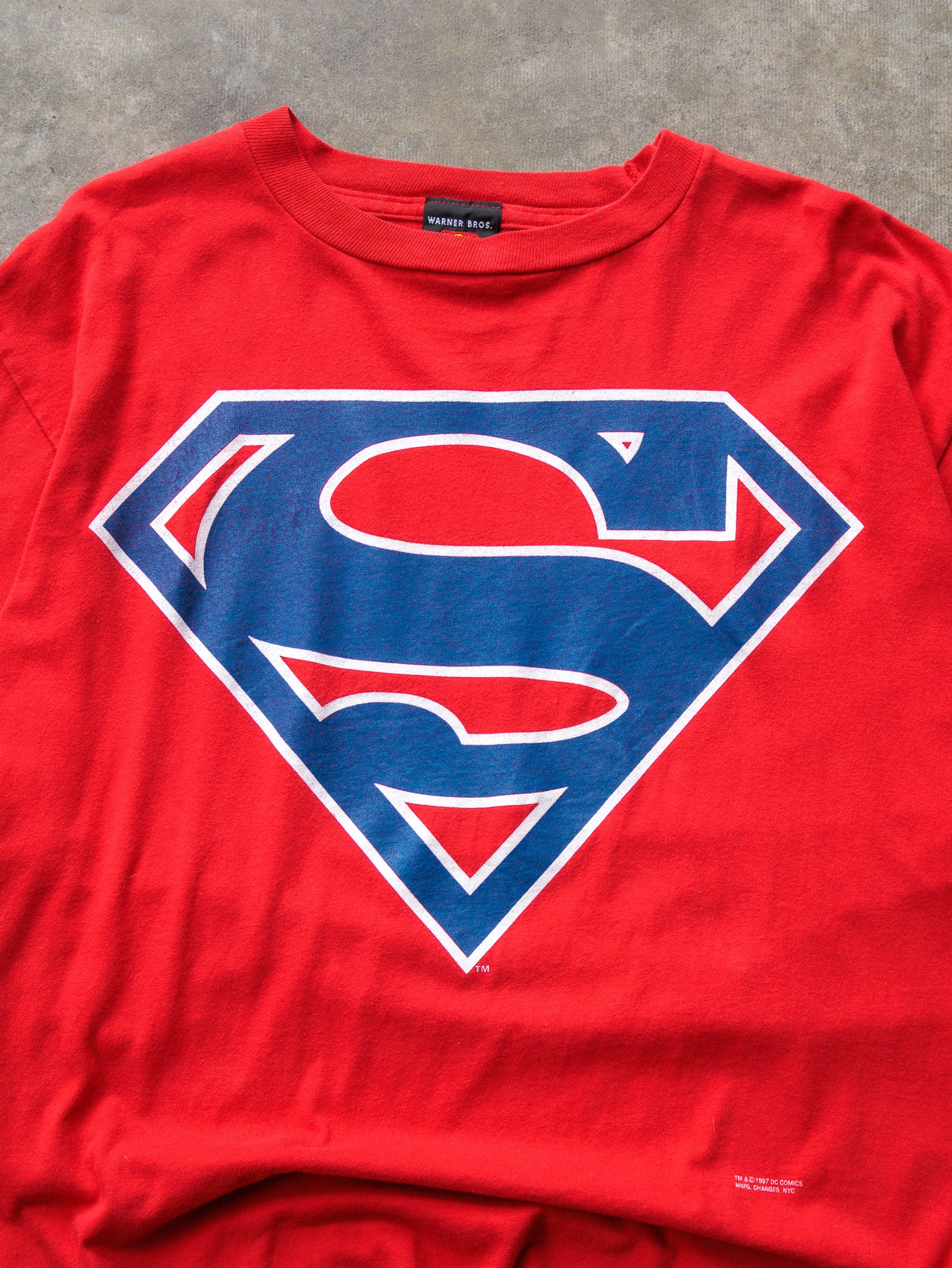 Vintage 1997 Red Warner Bros. Superman Tee (XL)