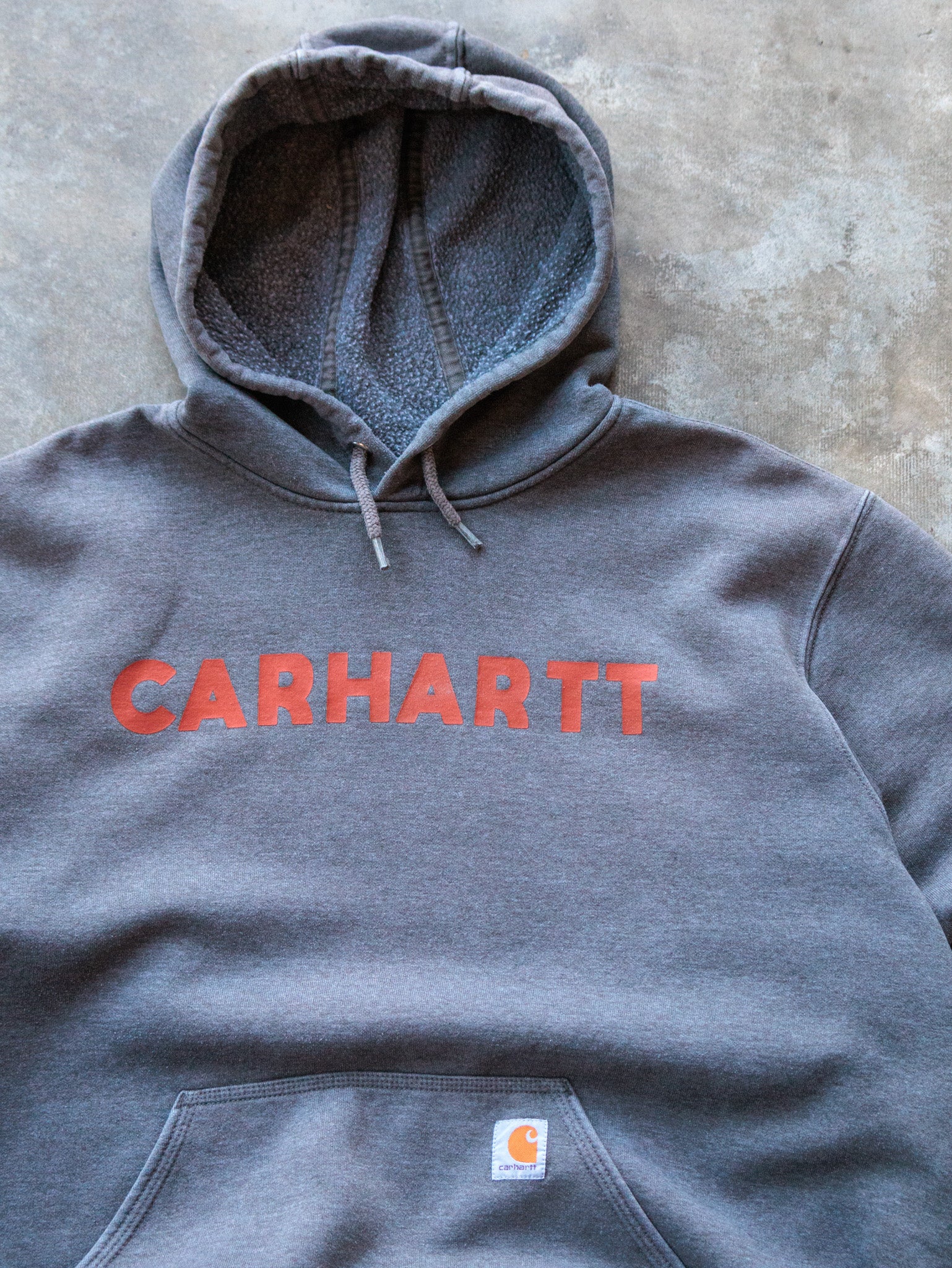 Vintage Grey Carhartt Hoodie (XL)
