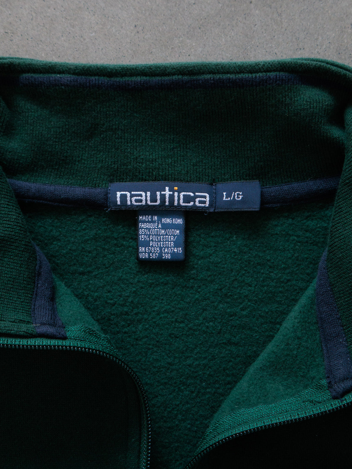 Vintage 90s Green Nautica Fleece Quarter Zip (L)