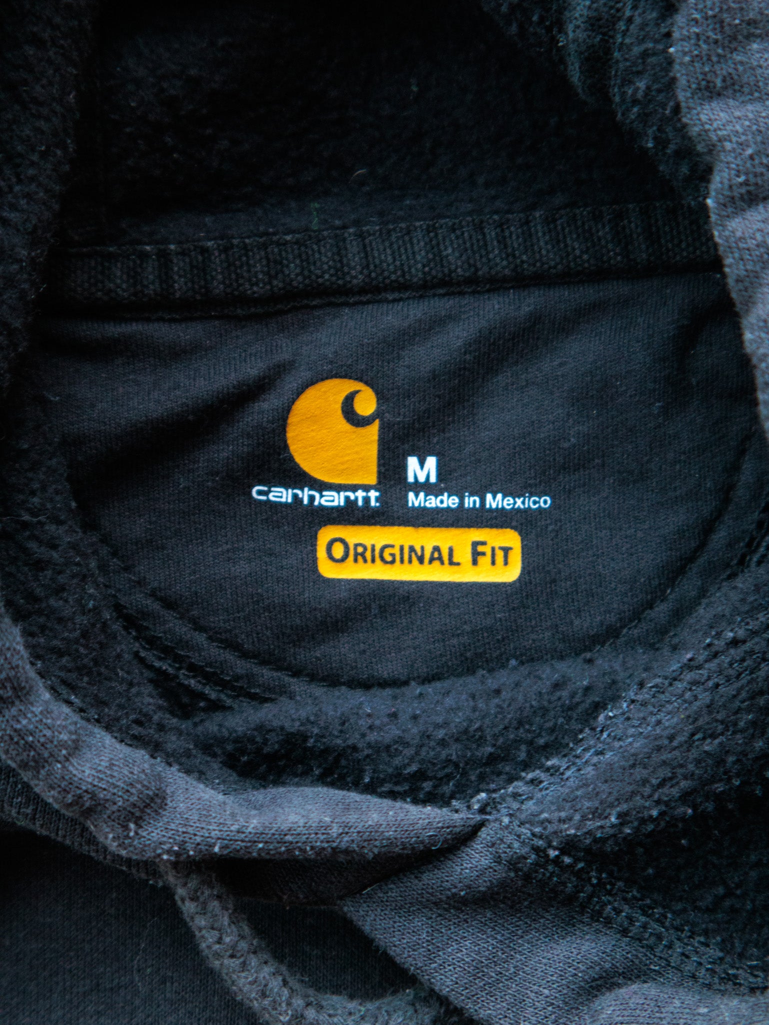 Vintage Black Carhartt Sleeve Spell Out Hoodie (M)