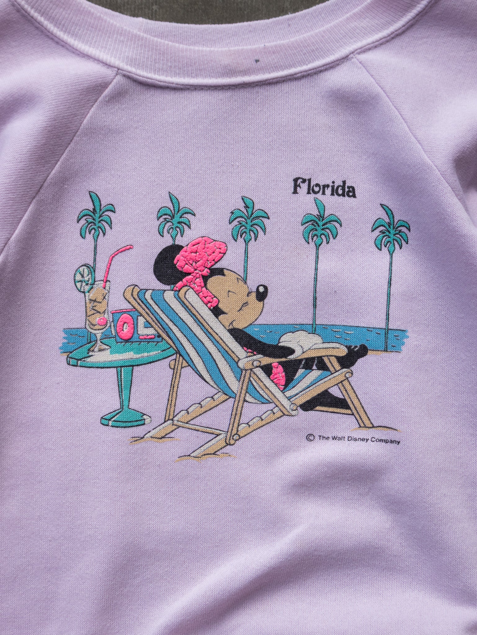 Vintage 80s Pink Disney Minnie Mouse Florida Sweatshirt (XS)
