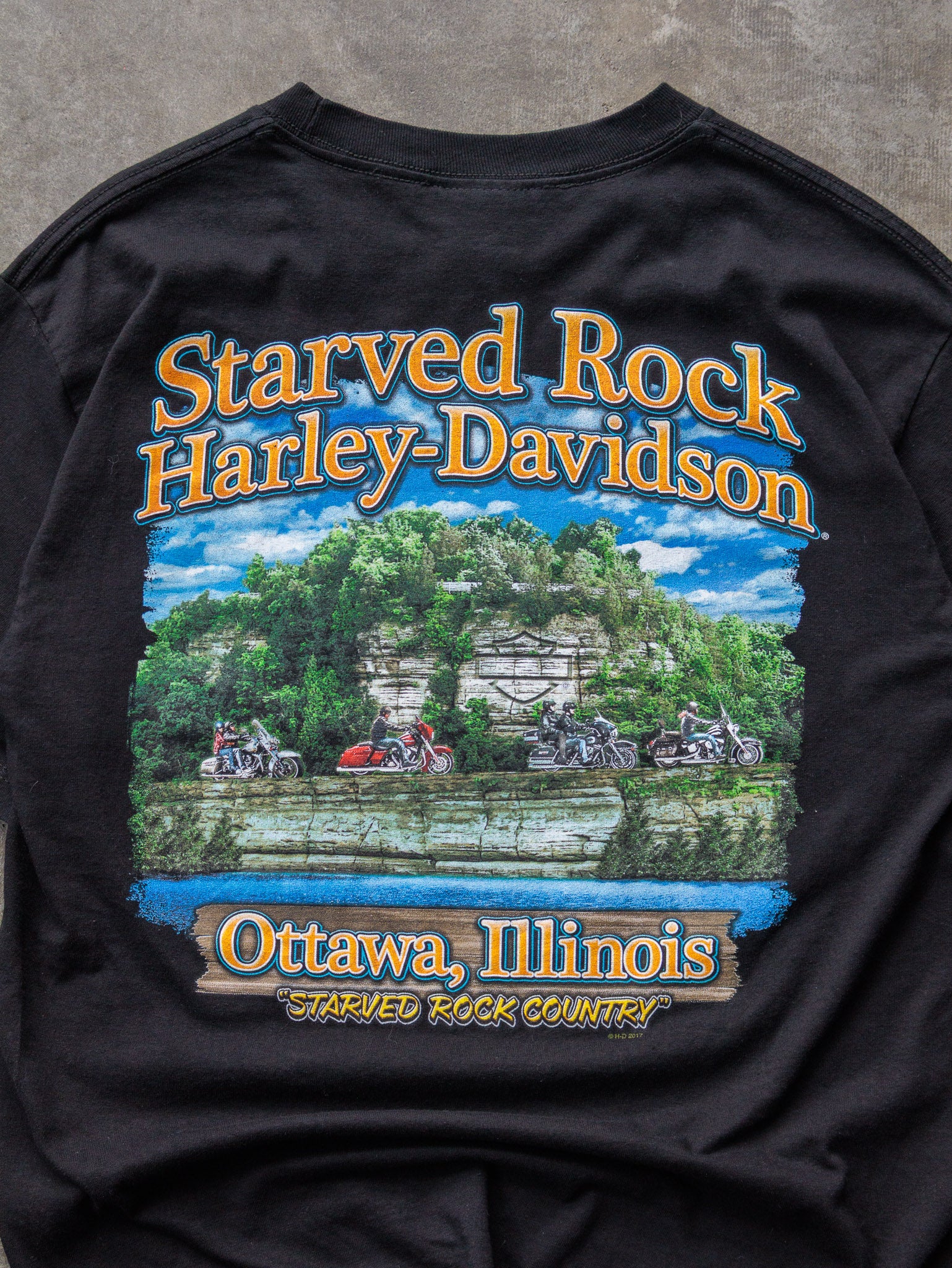 2017 Harley-Davidson Flaming Skeleton Starved Rock Tee (M)