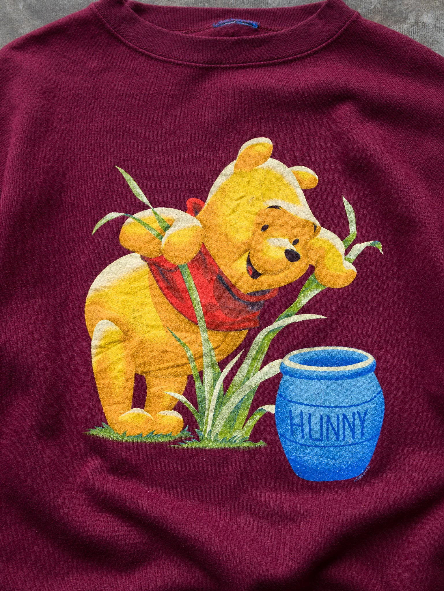 Vintage 90s Maroon Disney Winnie the Pooh Sweatshirt (M)