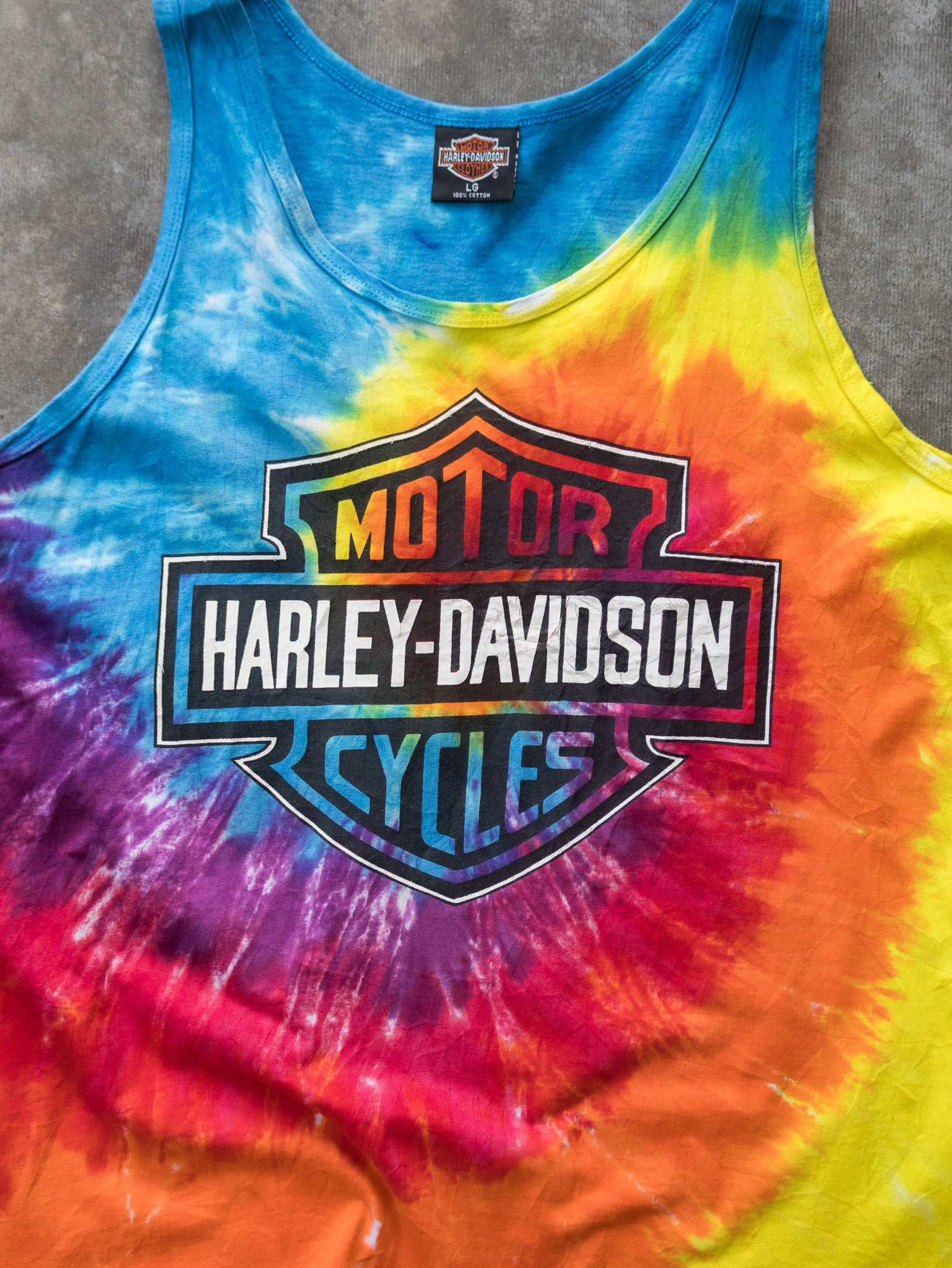 Vintage 1992 Tie-Dye Harley-Davidson Murrells Inlet Tank (L)