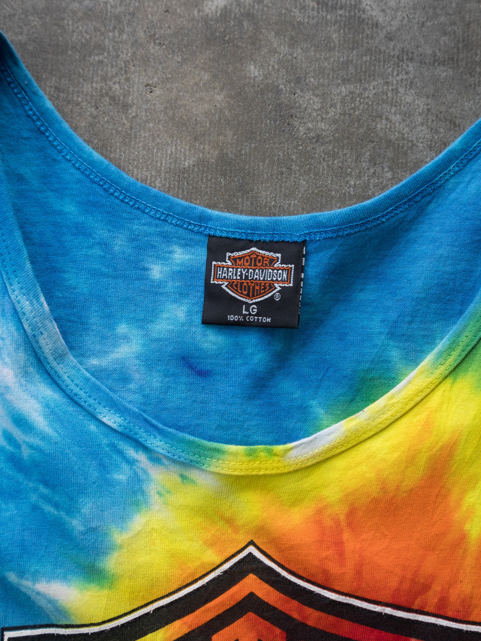 Vintage 1992 Tie-Dye Harley-Davidson Murrells Inlet Tank (L)