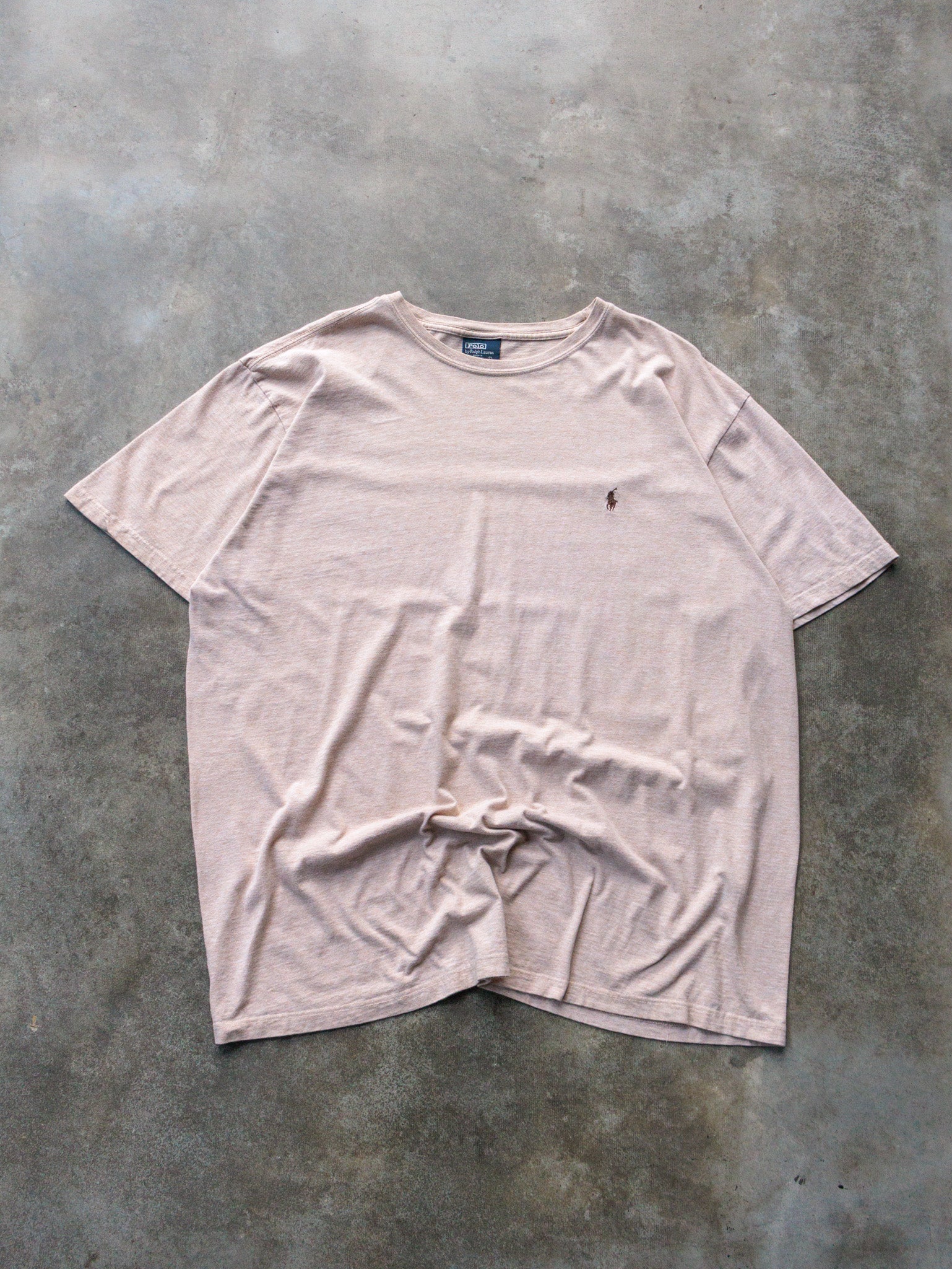 Vintage 90s Beige Polo Ralph Lauren Tee (L)