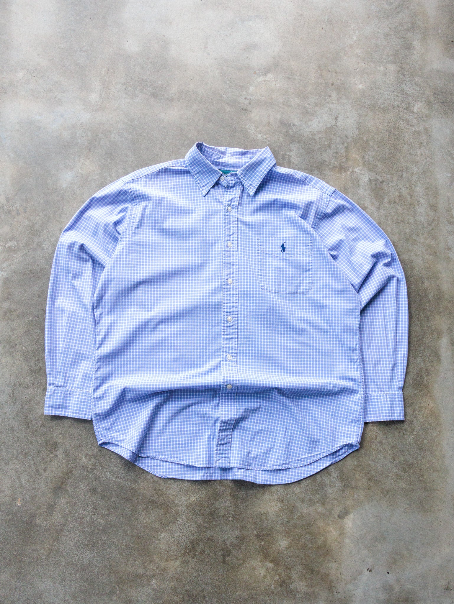 Vintage 90s Blue Check Ralph Lauren Shirt (L)