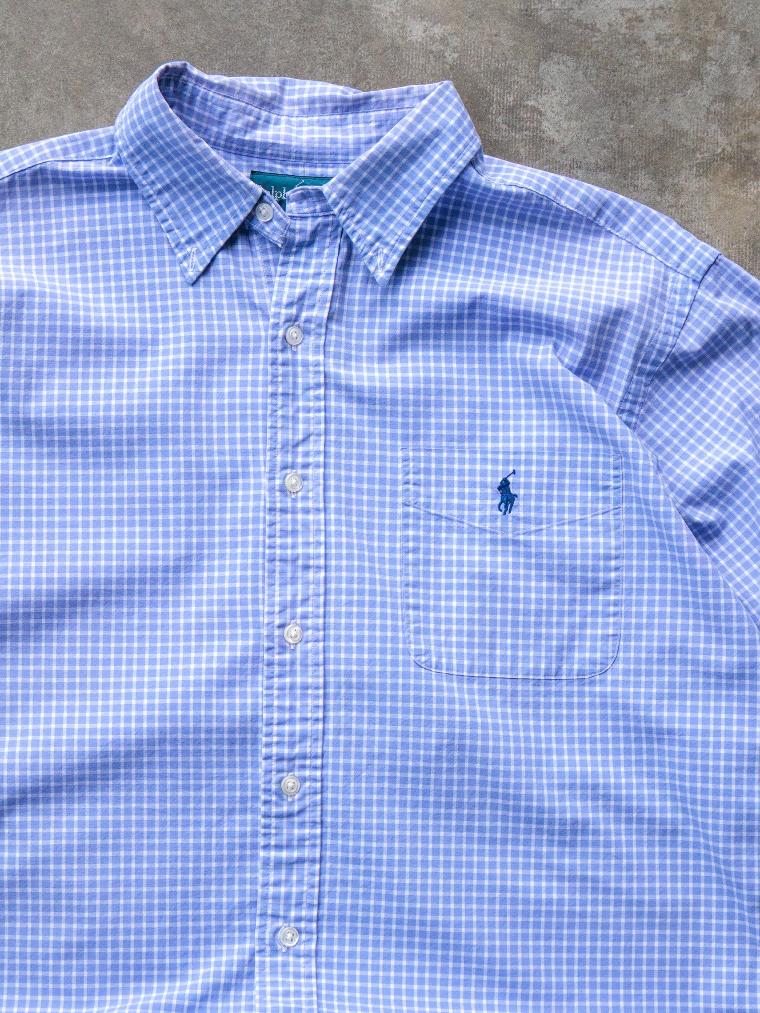 Vintage 90s Blue Check Ralph Lauren Shirt (L)