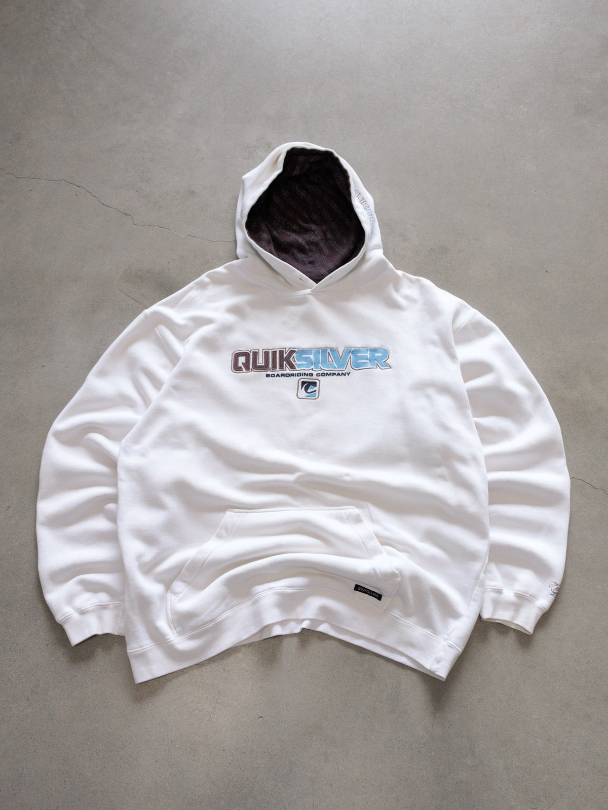 Vintage 00s White Quiksilver Hoodie (L)