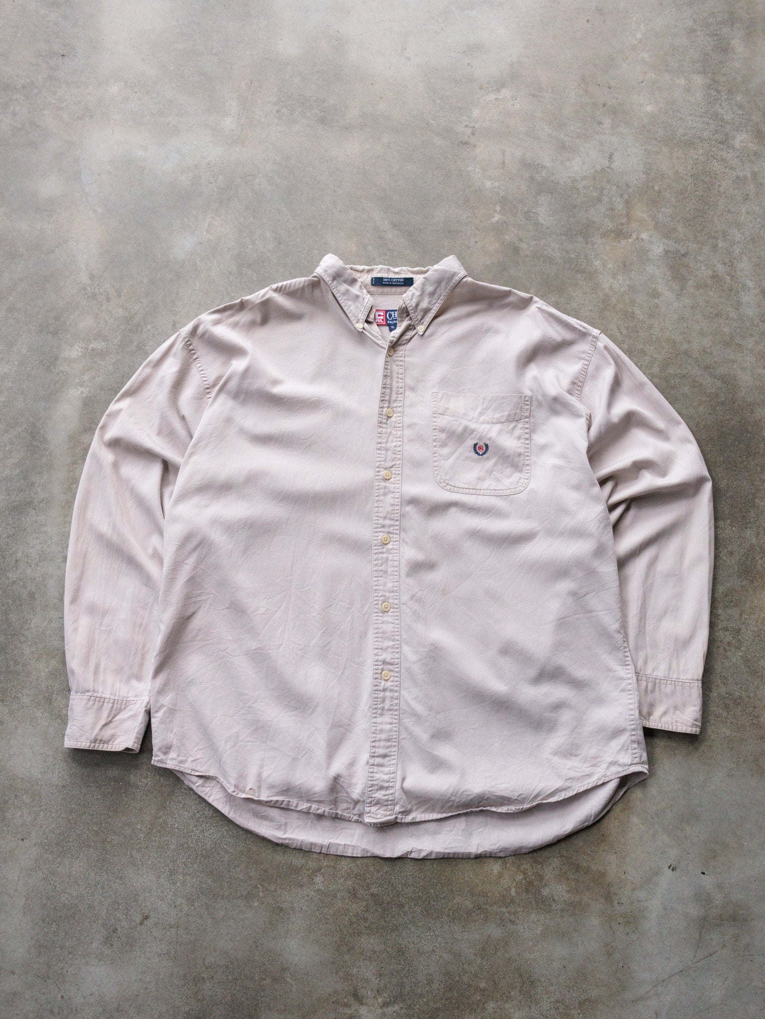 Vintage 90s Beige Chaps Ralph Lauren Shirt (XL)