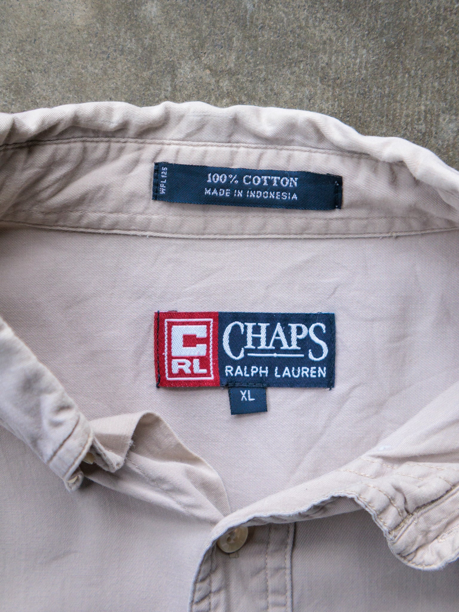 Vintage 90s Beige Chaps Ralph Lauren Shirt (XL)